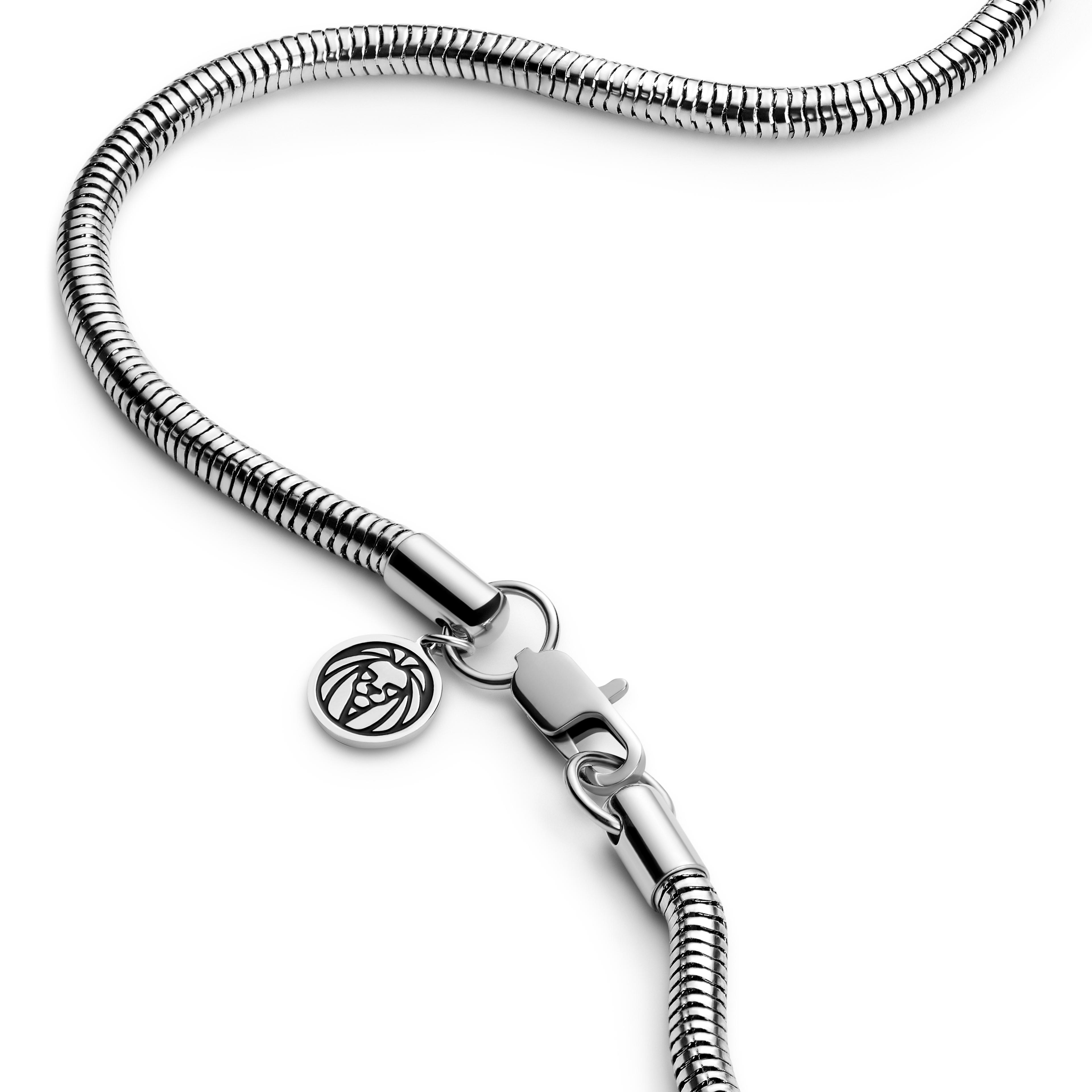 NKlaus Collana Girocollo A Serpente In Argento 925, Sottile Da 0,8mm, 55cm - Elegante E Delicata