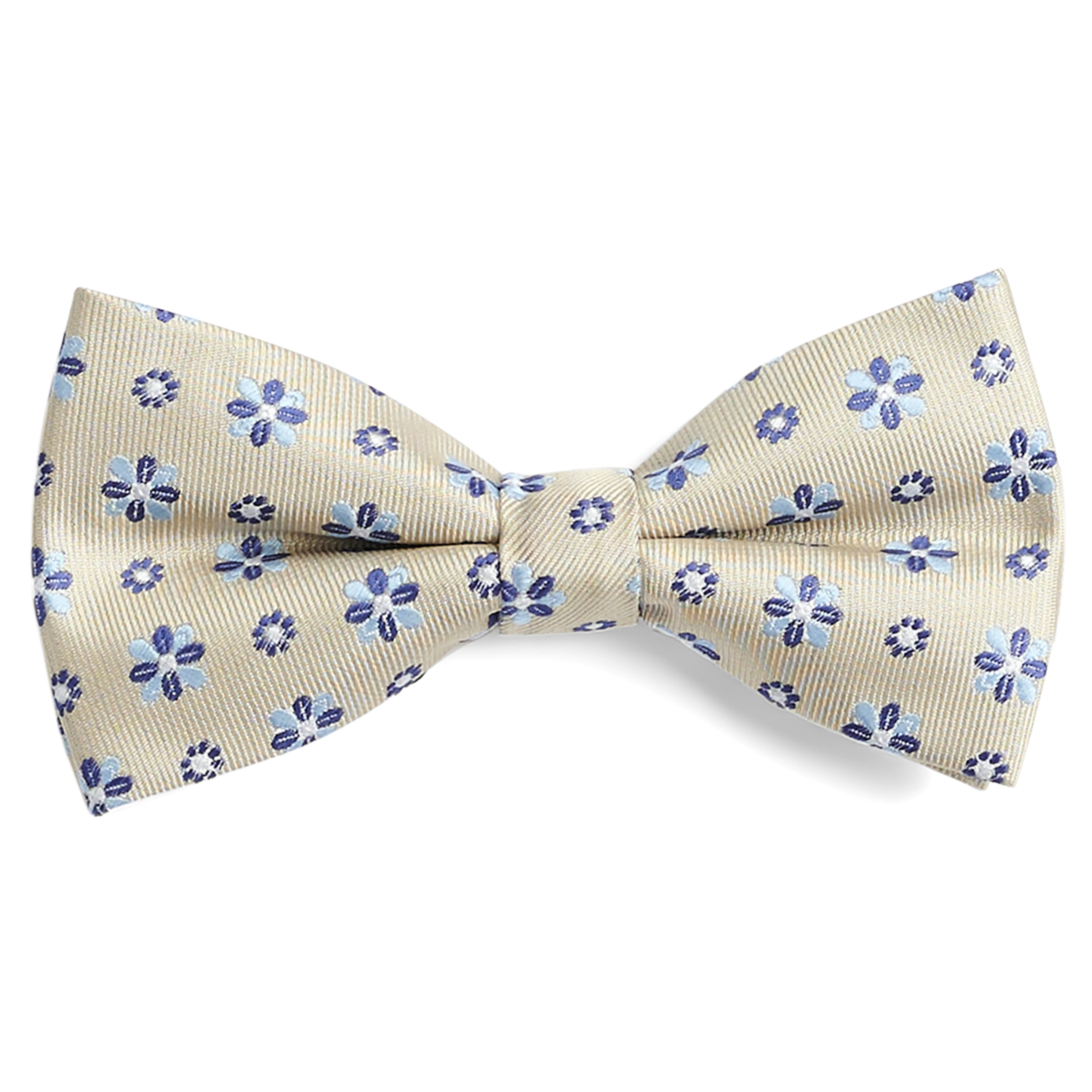 Beige & Blau Floral gemusterte Fliege - 1