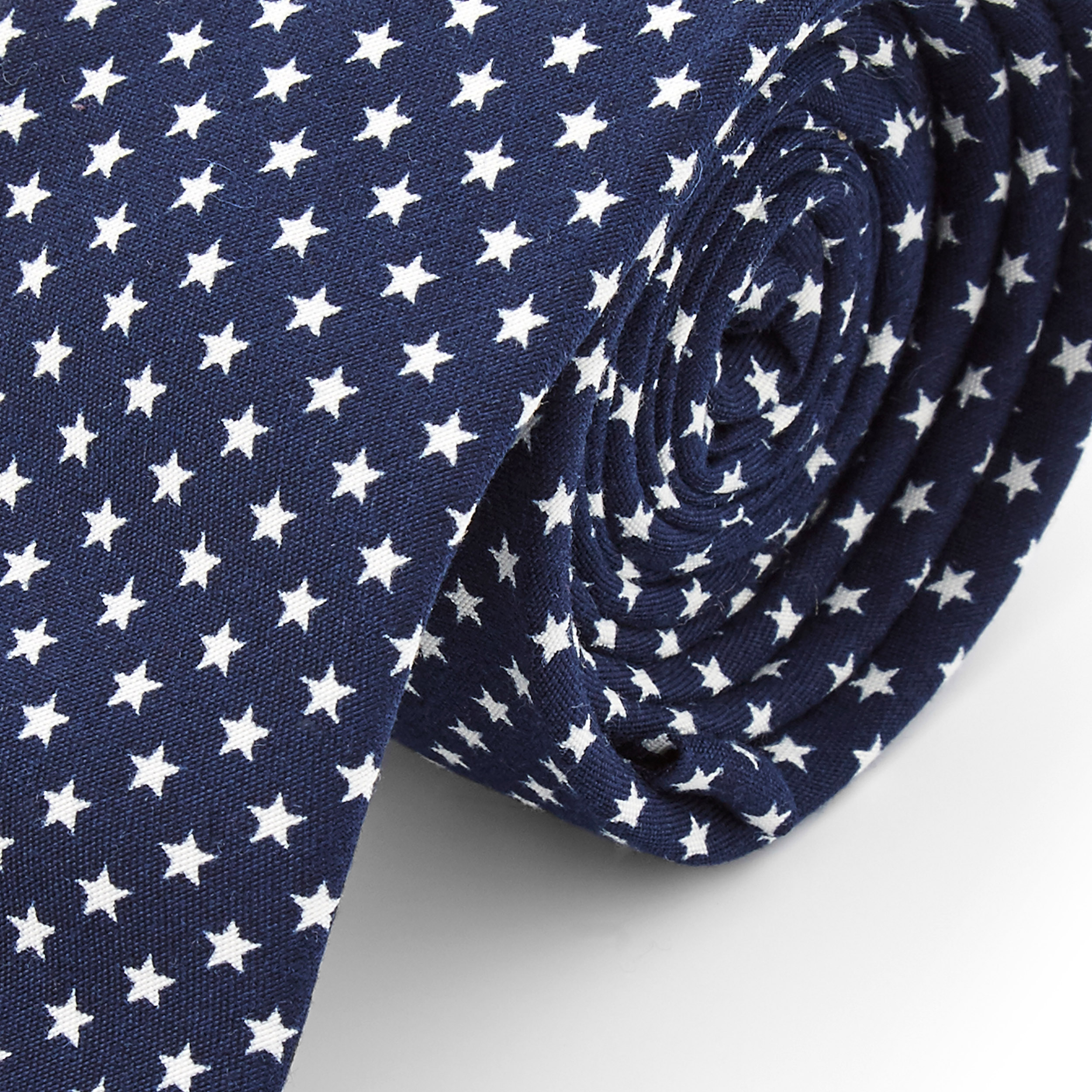 Marineblått Polyesterslips med Stjernemønster - 2