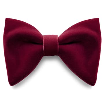 Kleos | Bordo žametni predvezani metuljček z povešenimi konci Kleos | Bordo žametni predvezani metuljček z povešenimi konci