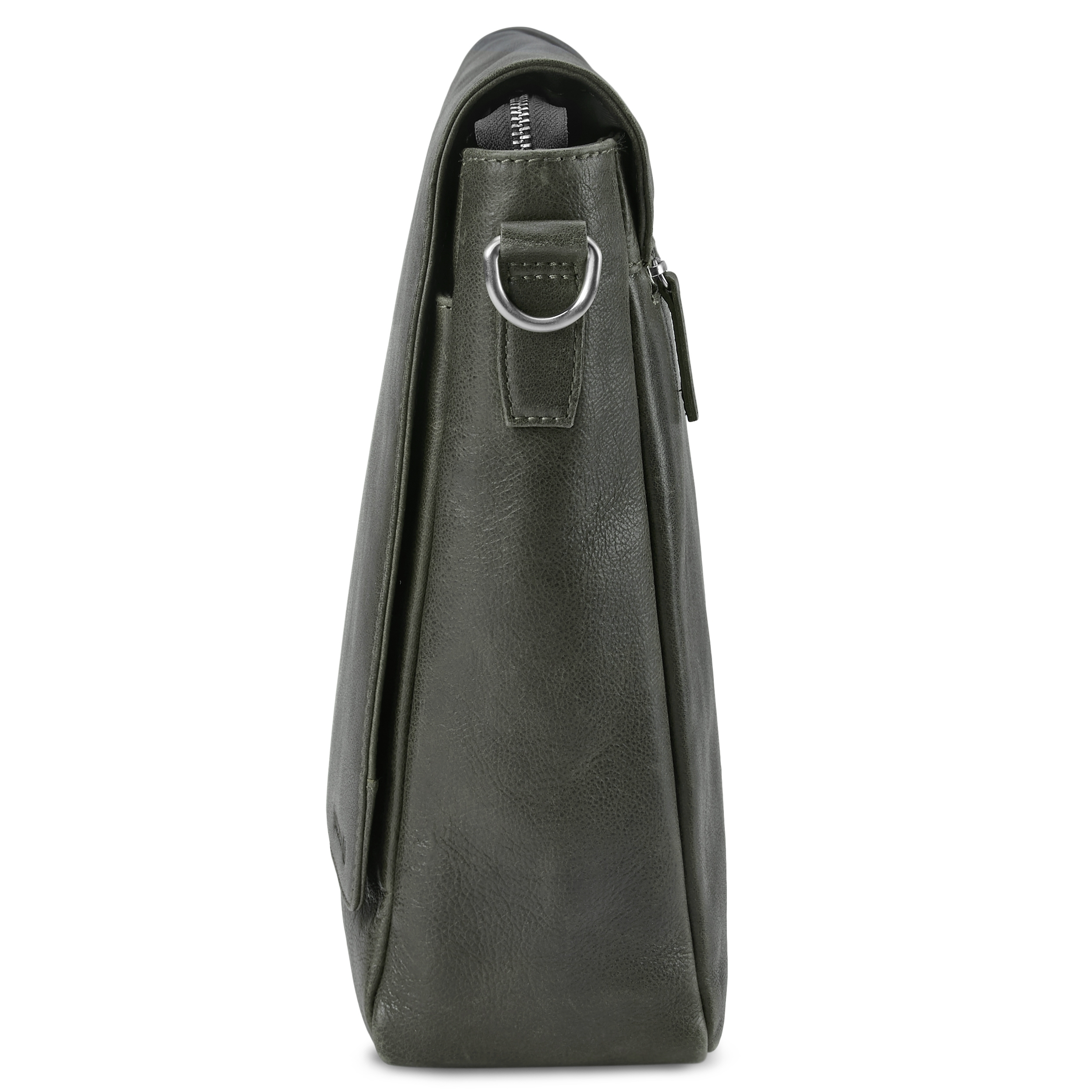 Licio Braungraue Leder Messenger Tasche - 6