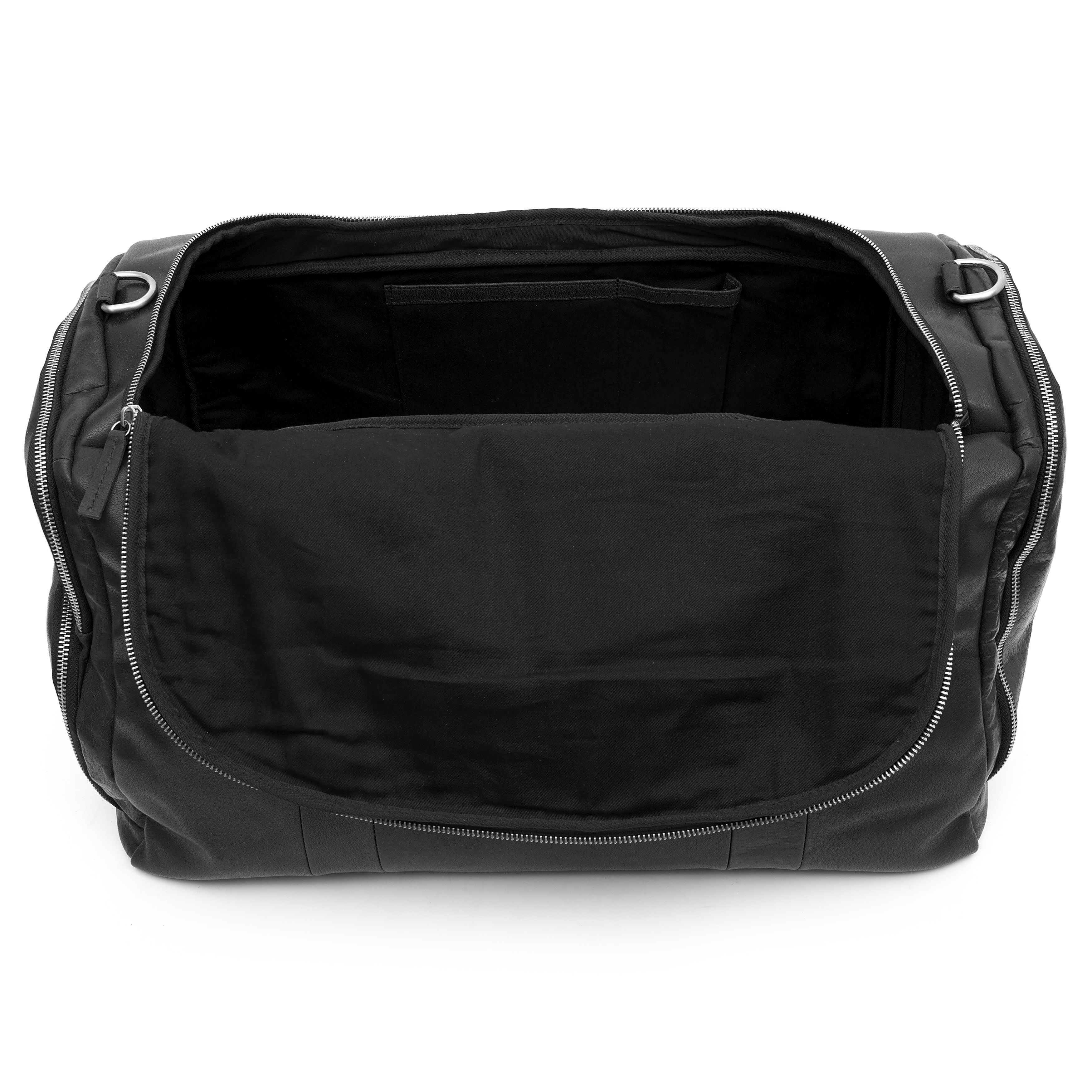 Bolsa de viaje grande Montreal de cuero negro - 14