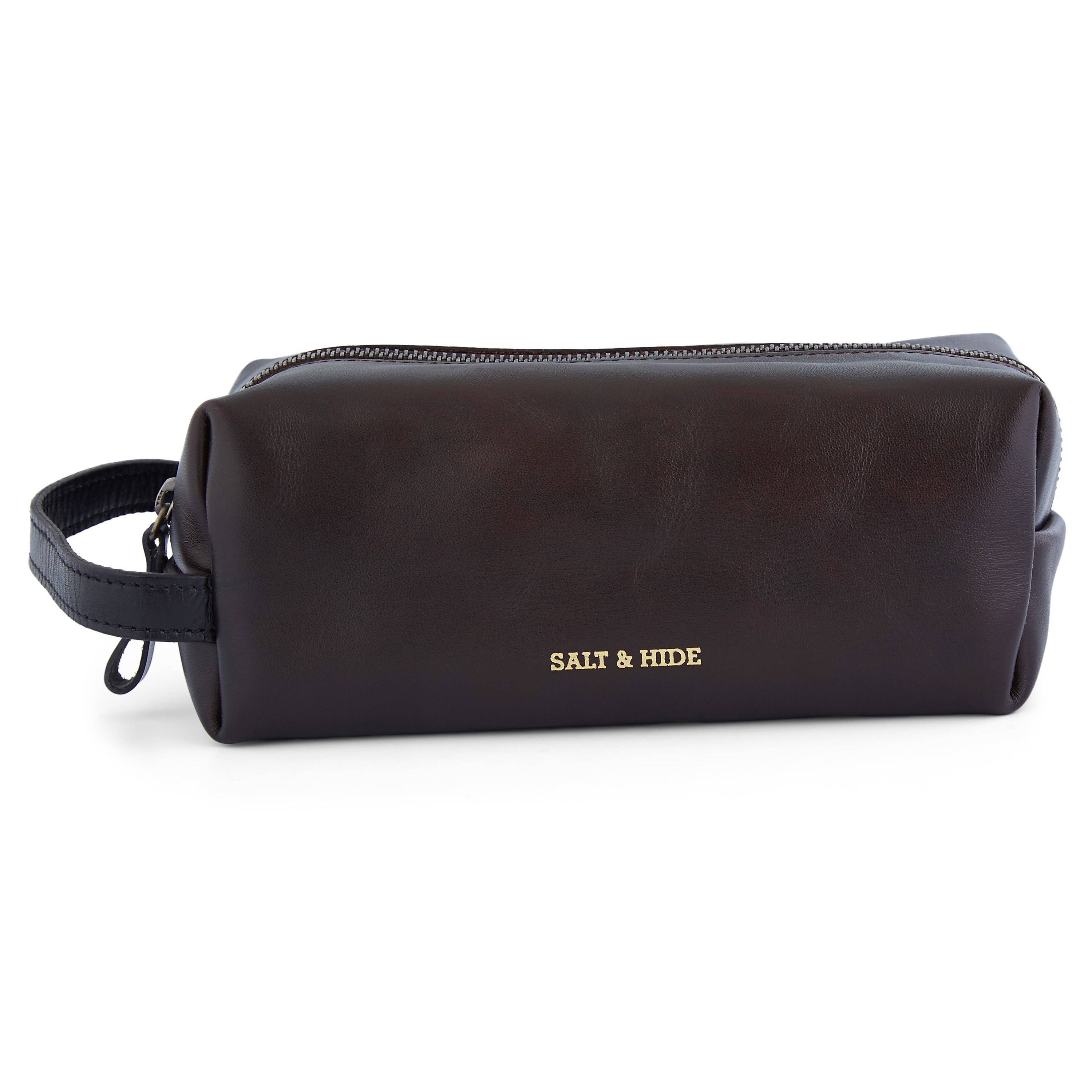 Kaffeebrauner Leder Kulturbeutel - 4