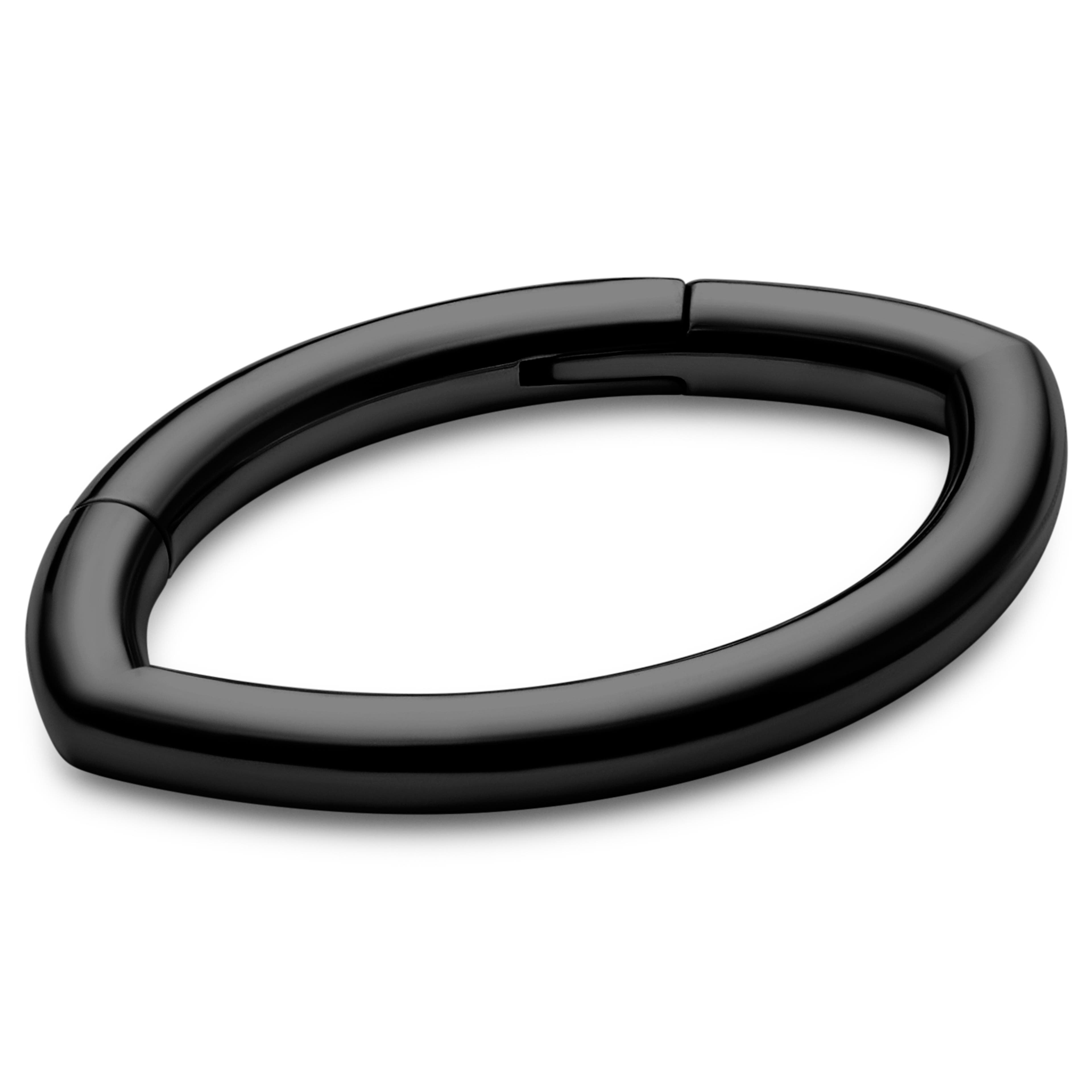 10 mm Black Titanium Oval Piercing Ring