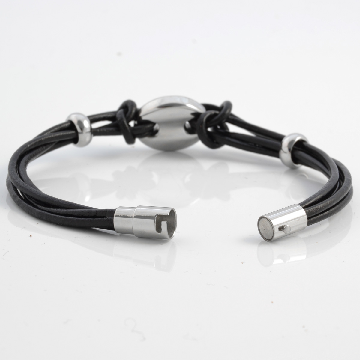 Sort Moderne Læderarmbånd - 3