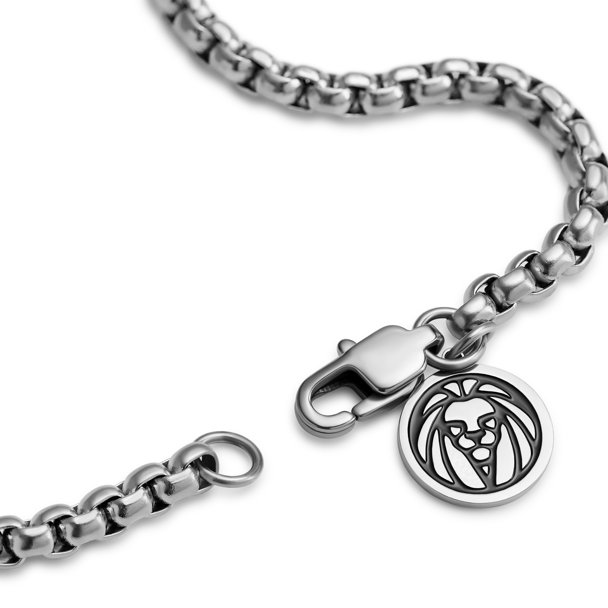 Essentials | 3 mm Silver-Tone Curved Box Chain Bracelet - 5