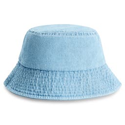 Lacuna | Světlý klobouk bucket ze sepraného denimu
