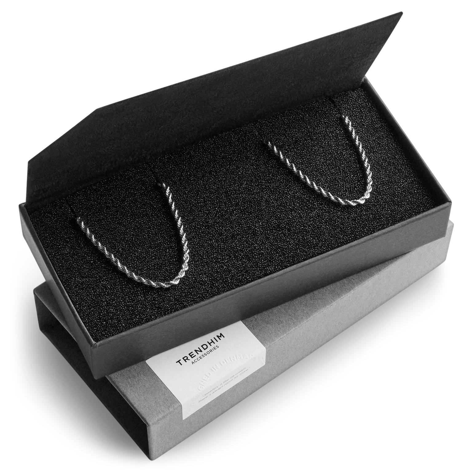 Essential Men's Jewellery Gift Box | Stainless Steel Rope Chain Bracelet & Necklace Essential Men's Jewellery Gift Box | Stainless Steel Rope Chain Bracelet & Necklace
