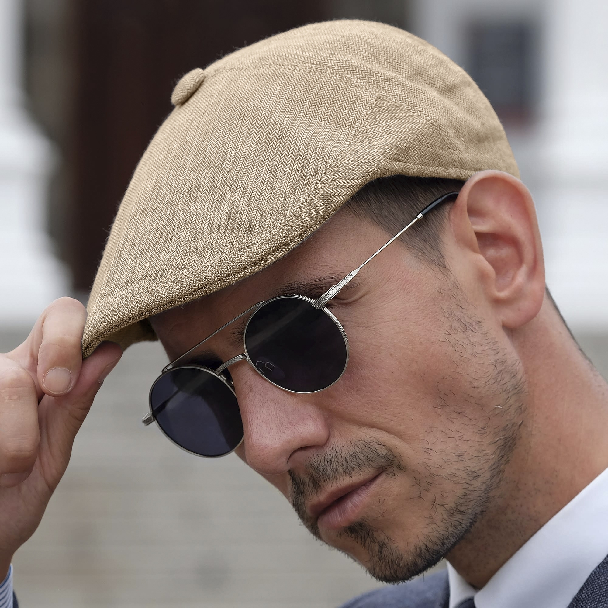Beige Molise flat cap -lakki - 6
