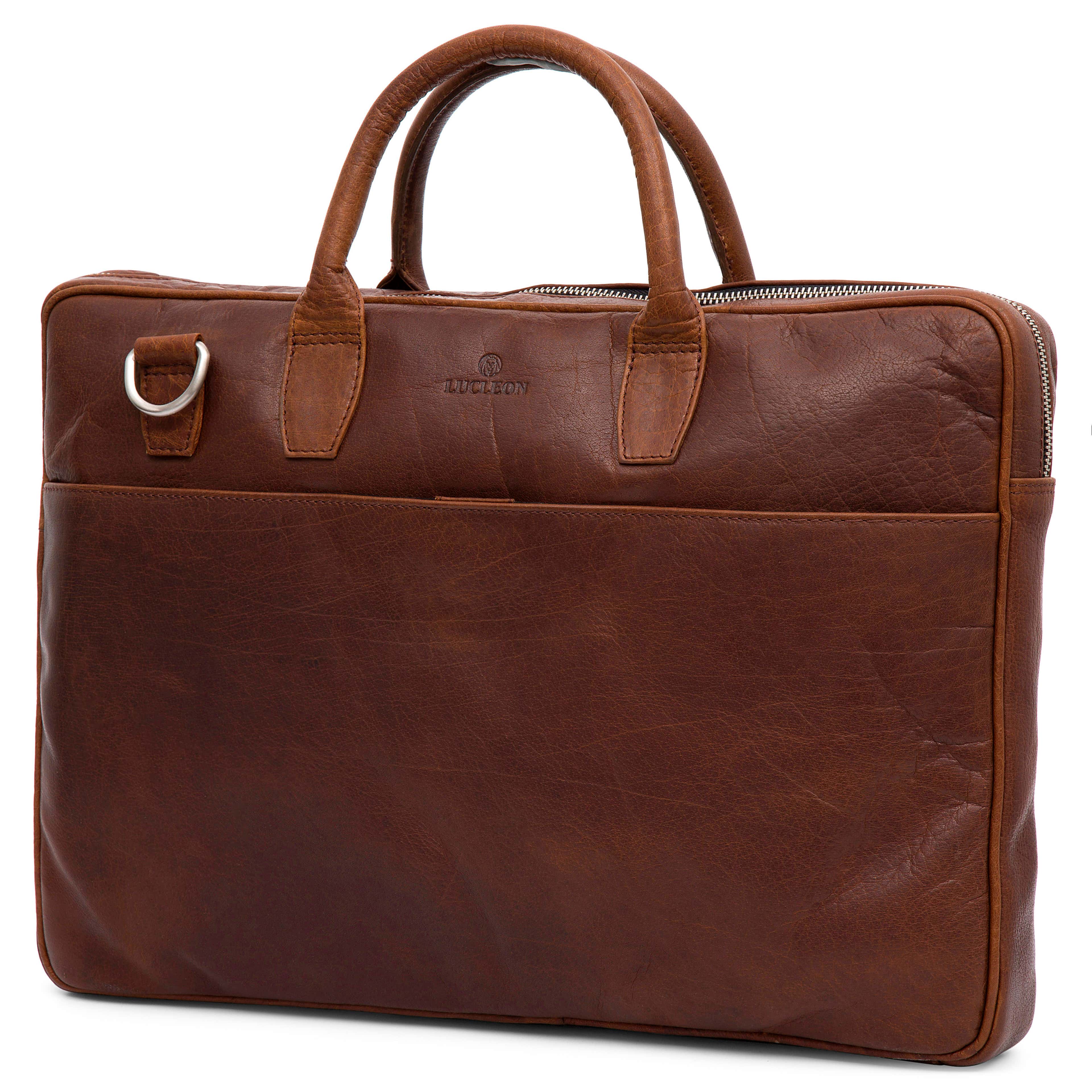 Montreal Slim 15" Executive Tan Leather Bag