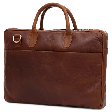 Montreal Smalle 15" Executive Tankleurige Lederen Tas Montreal Smalle 15" Executive Tankleurige Lederen Tas