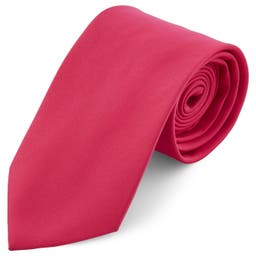 Basic Wide Cherry Red Polyester Tie