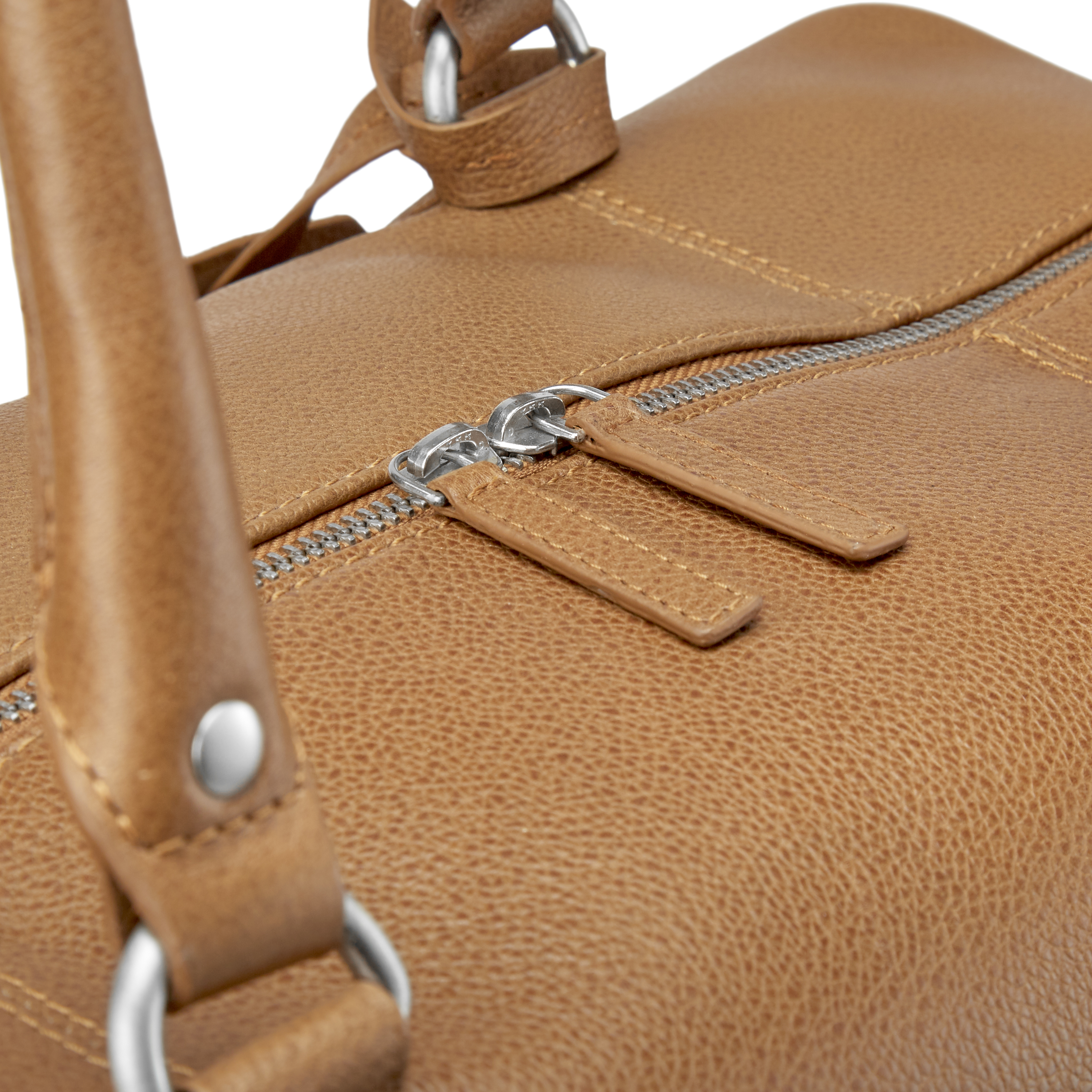 Sac de fin de semaine en cuir brun tan Sean - 11