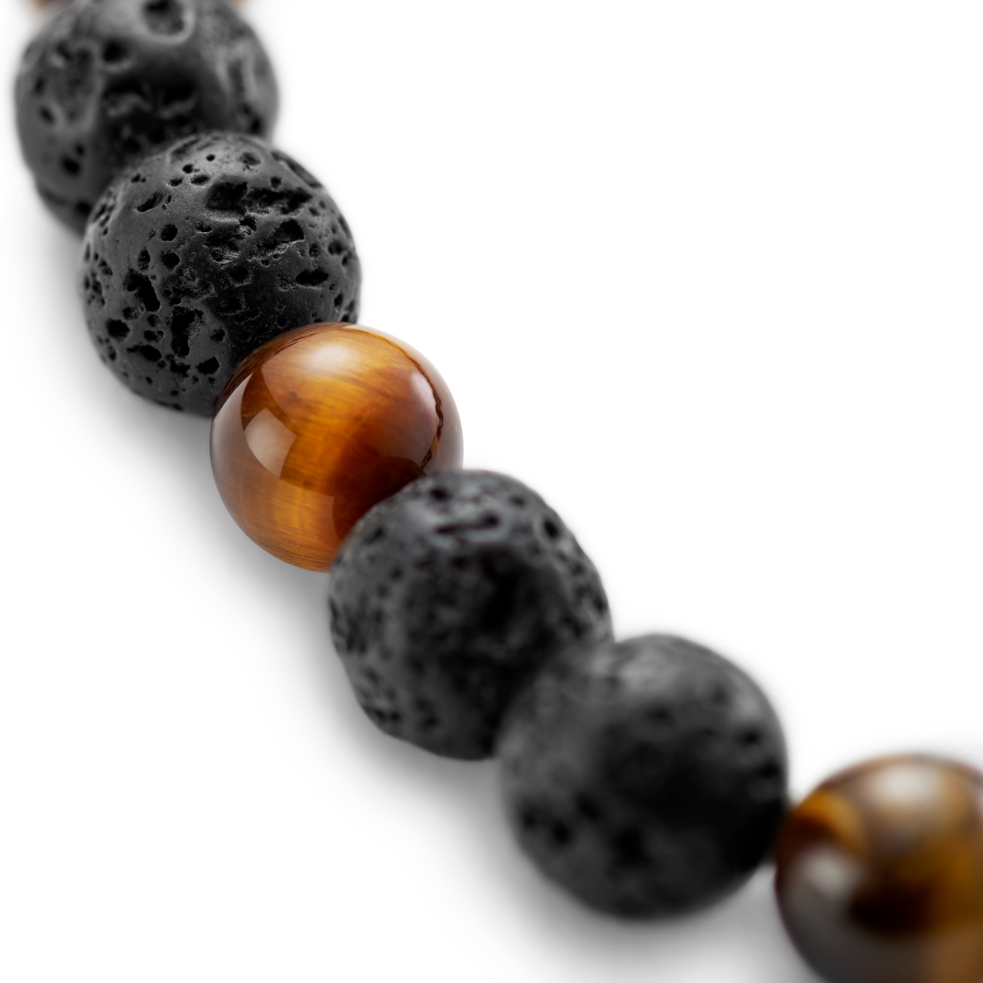 8 mm Sanatio | Βραχιόλι Tiger’s Eye & Lava Rock - 7
