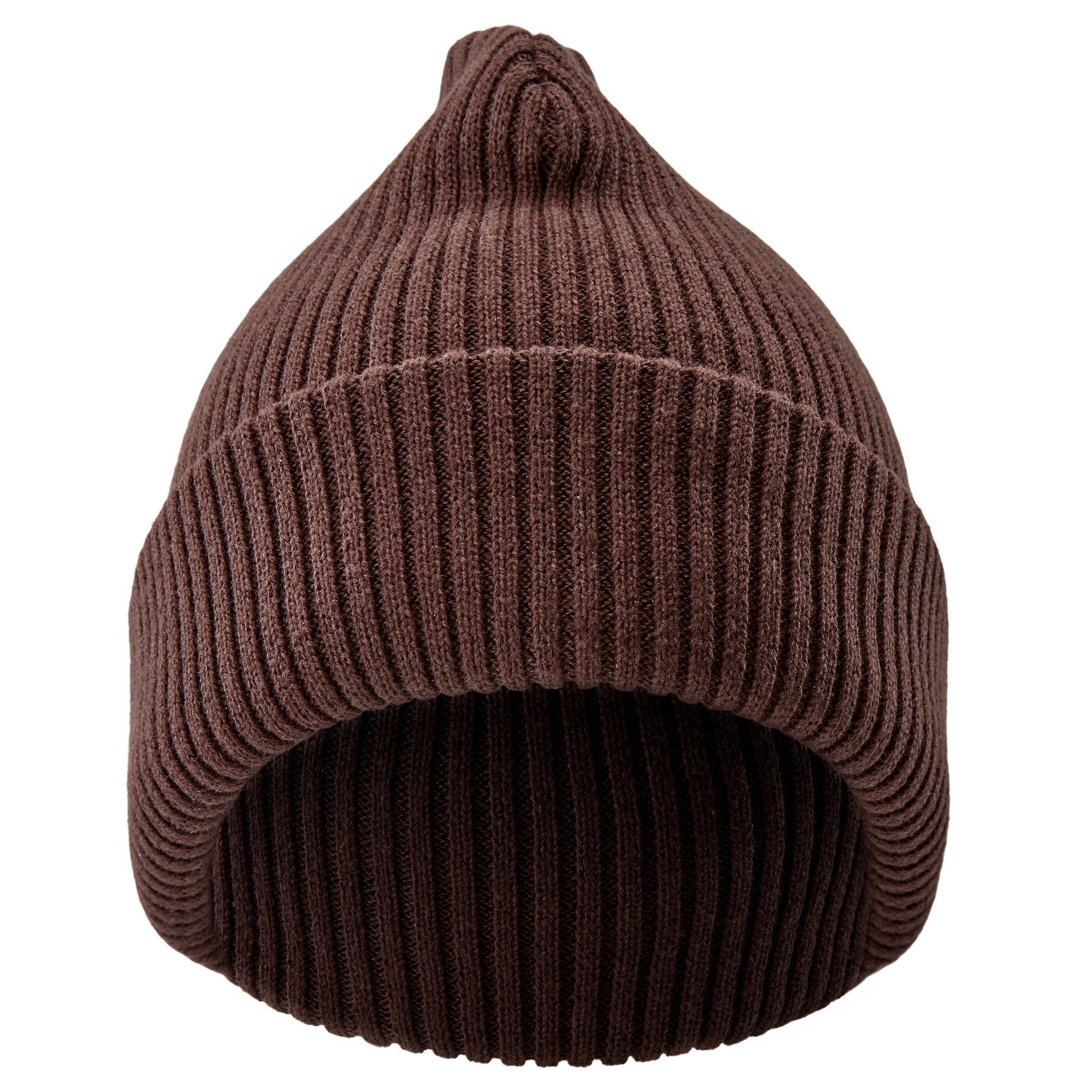 True Brown Acrylic Mix Chunky Knitted Rib Beanie - 2