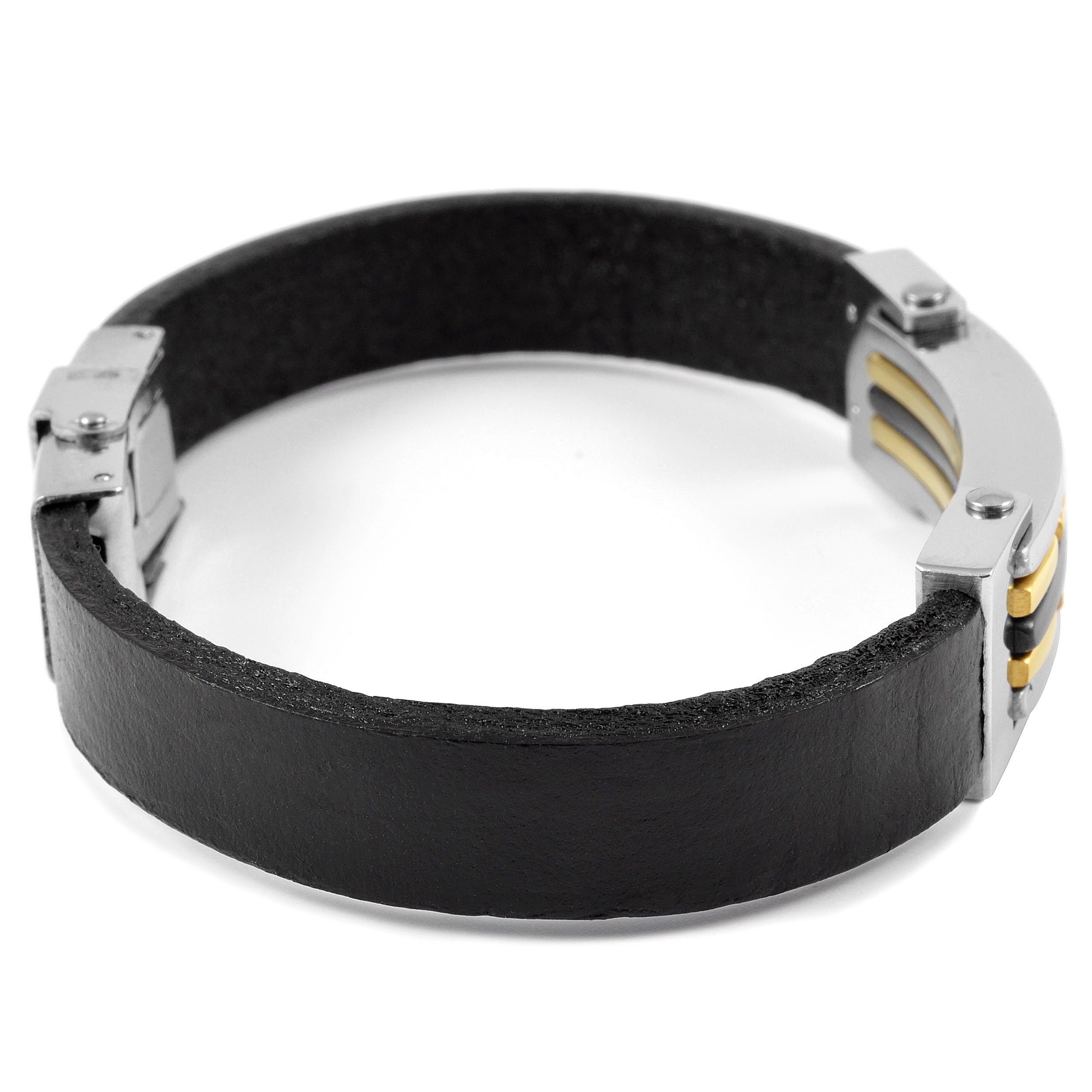 Kullanvärinen koristeltu nahkaranneke - 3