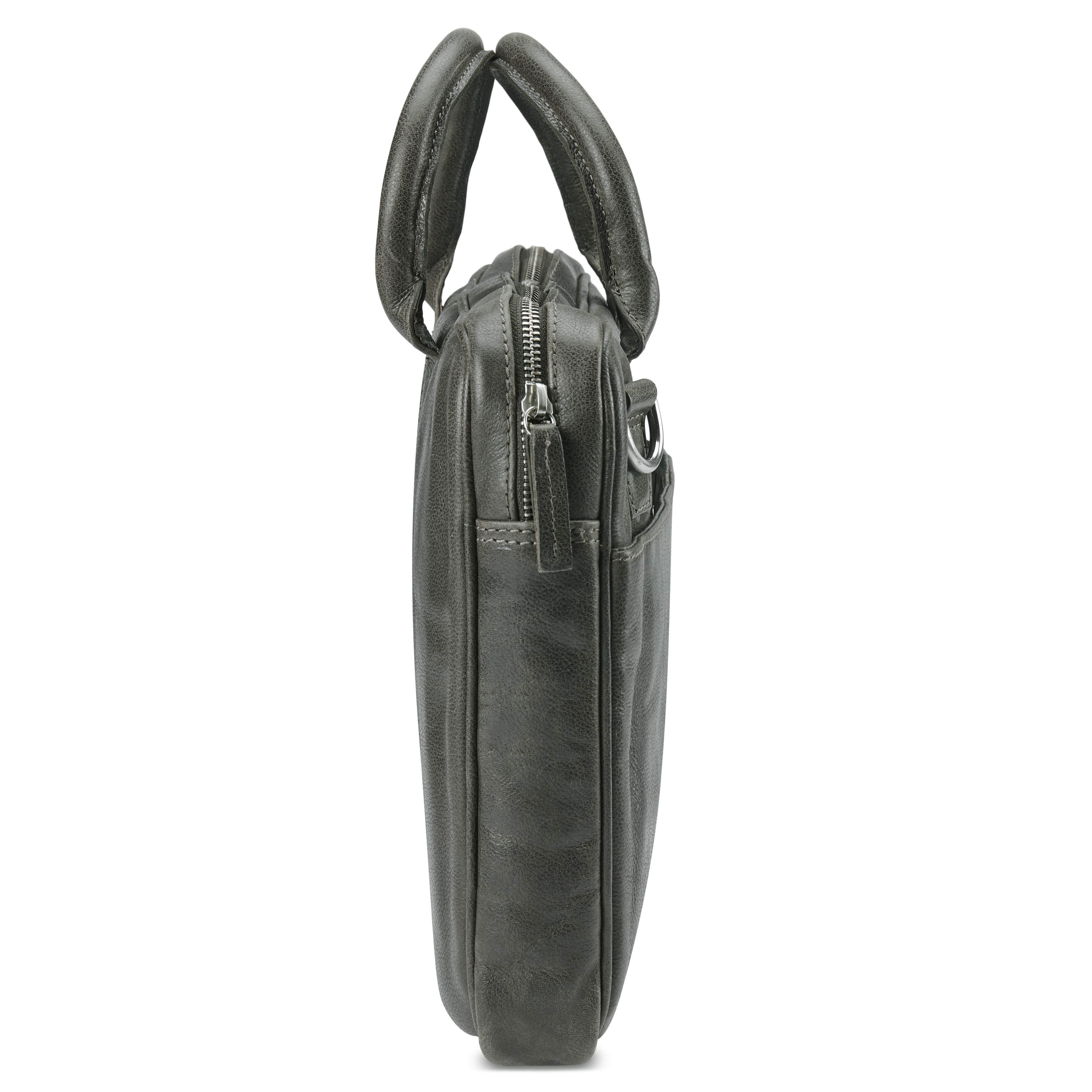 Licio Dunne 13 " Executive Bruingrijze Lederen Tas - 5