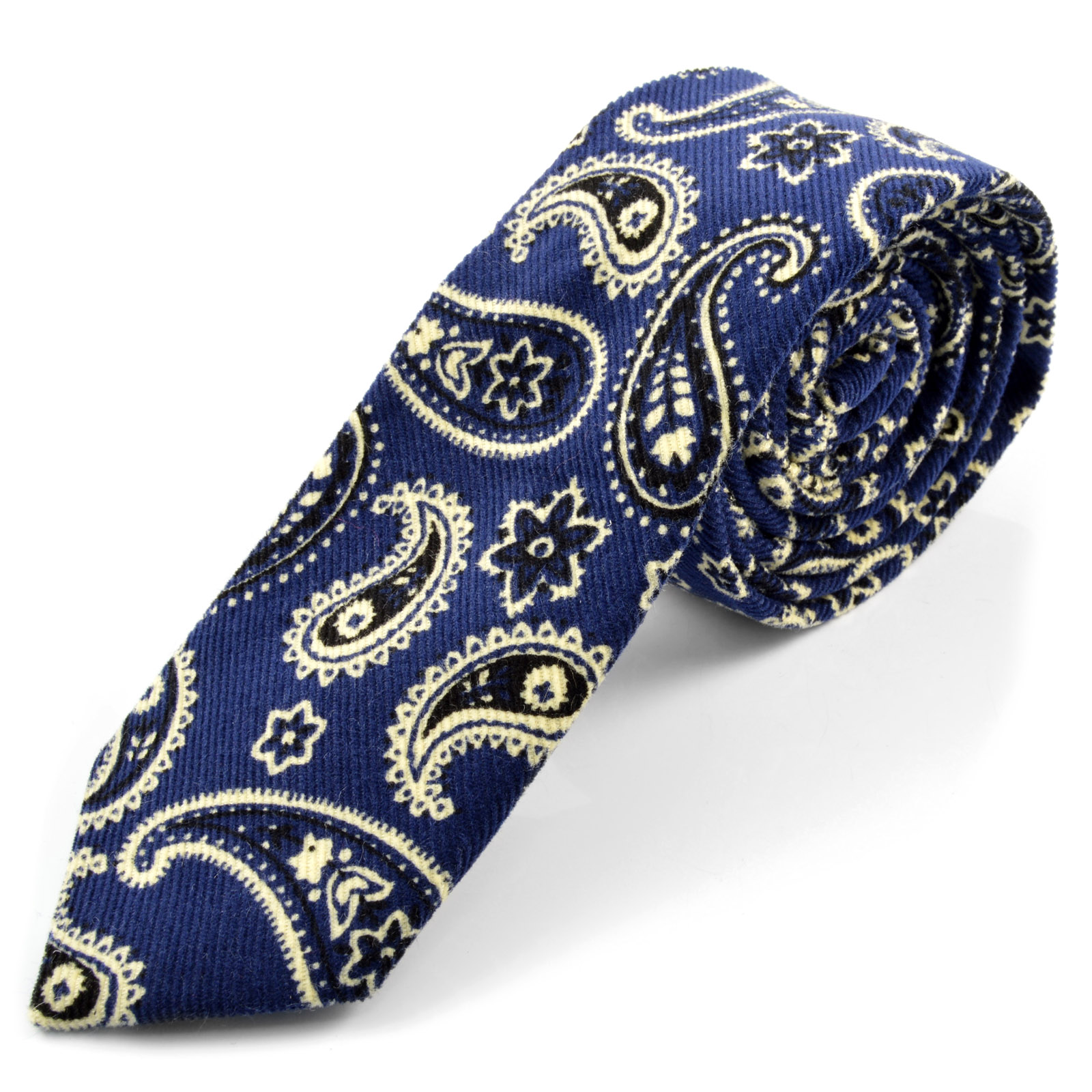 Blå Paisley Sammetsslips - 1