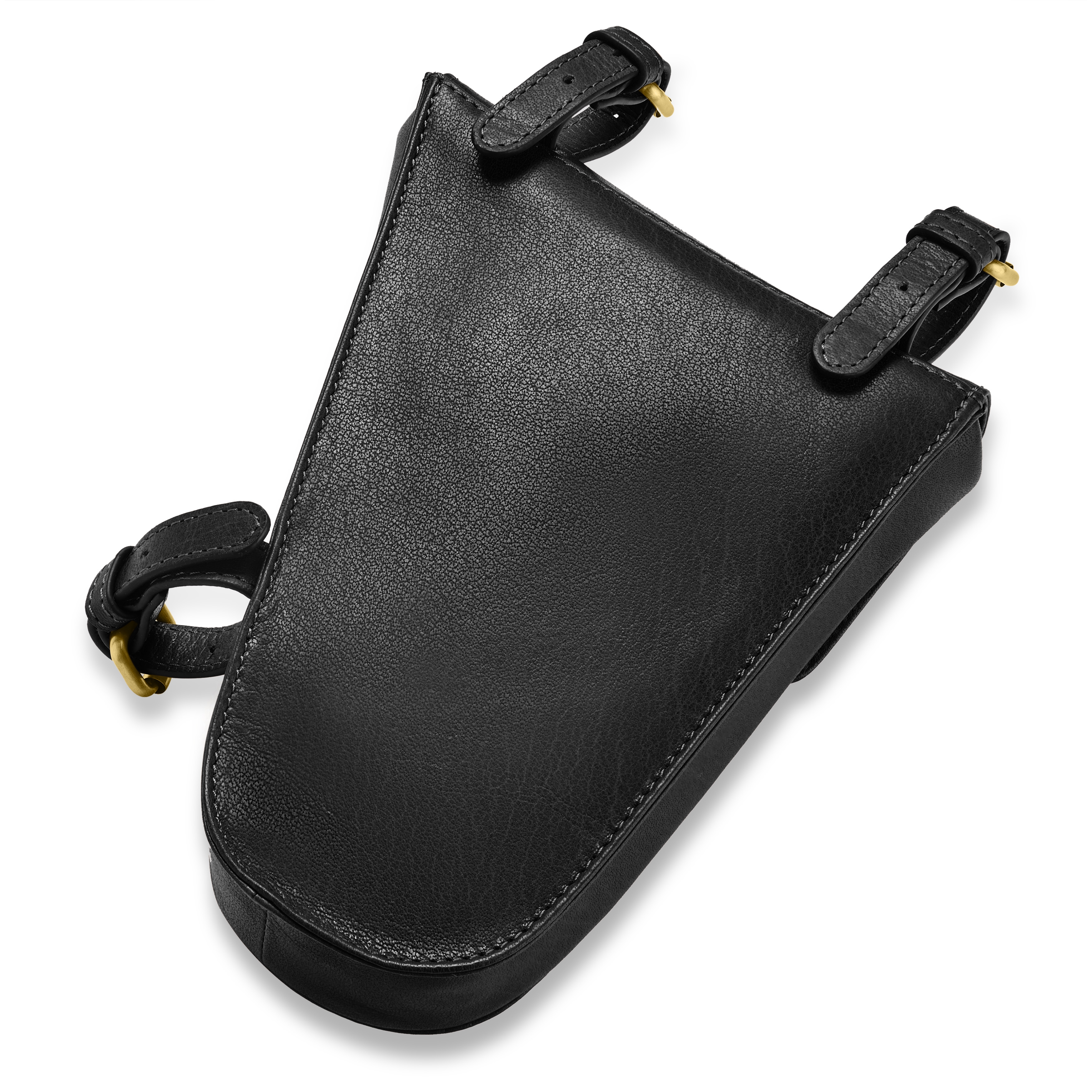 Bretelle Per Sella In Pelle Marrone Scuro Con Fibbie In Acciaio Inox - Sottosella Arrotolato Per Equilibrio