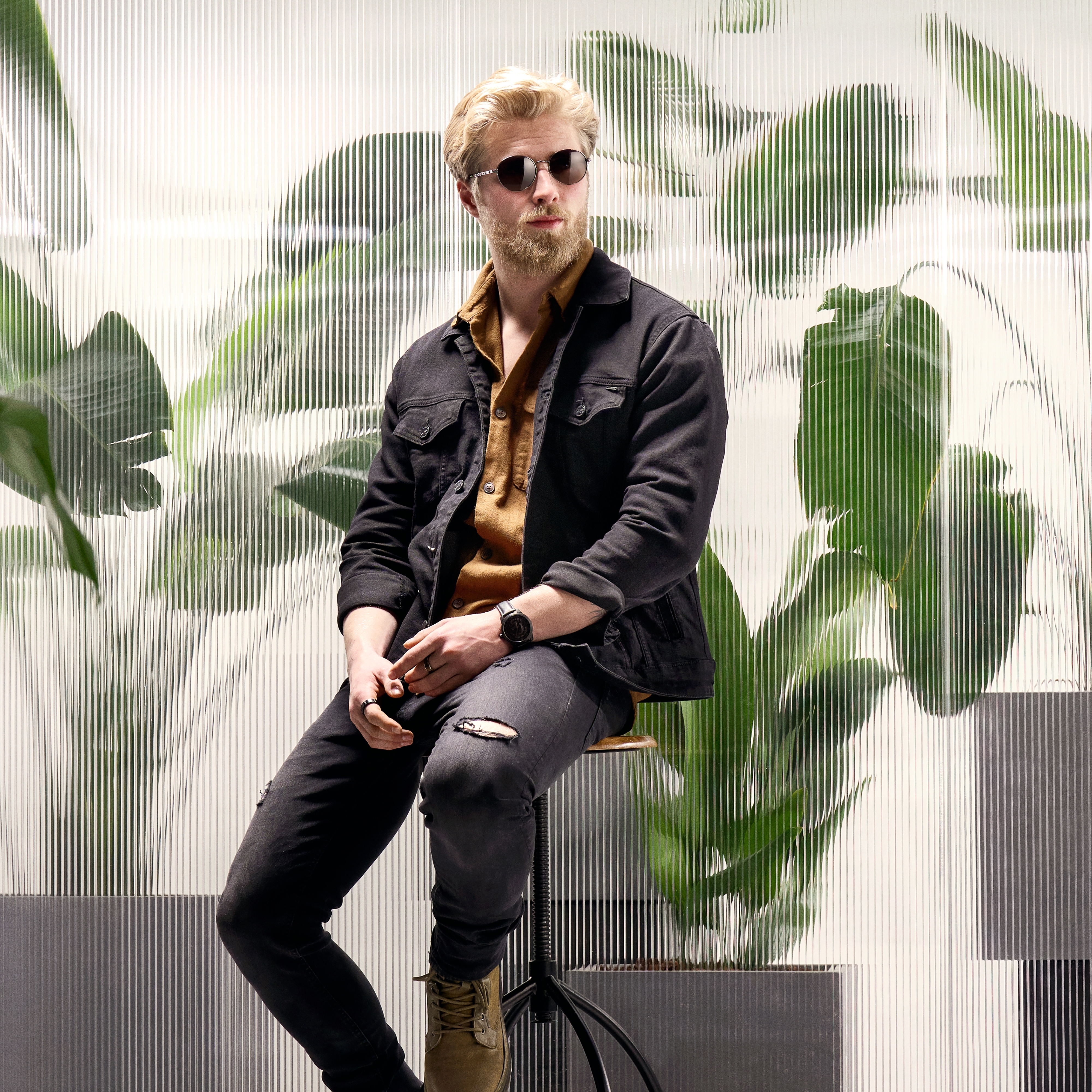 Occasus | Runde Sonnenbrille in Gunmetal Grau und Grün Polarisiert - 5