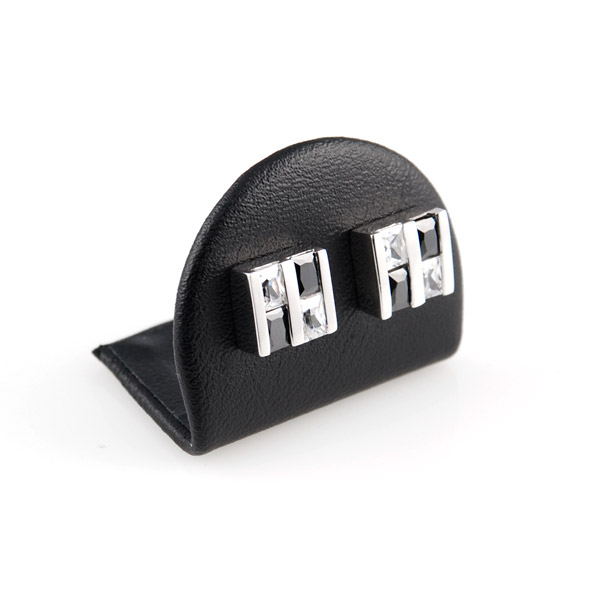 Sort/Blank Firkantede Zirkon Øreringe - 2