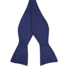 Blue self tie bow ties