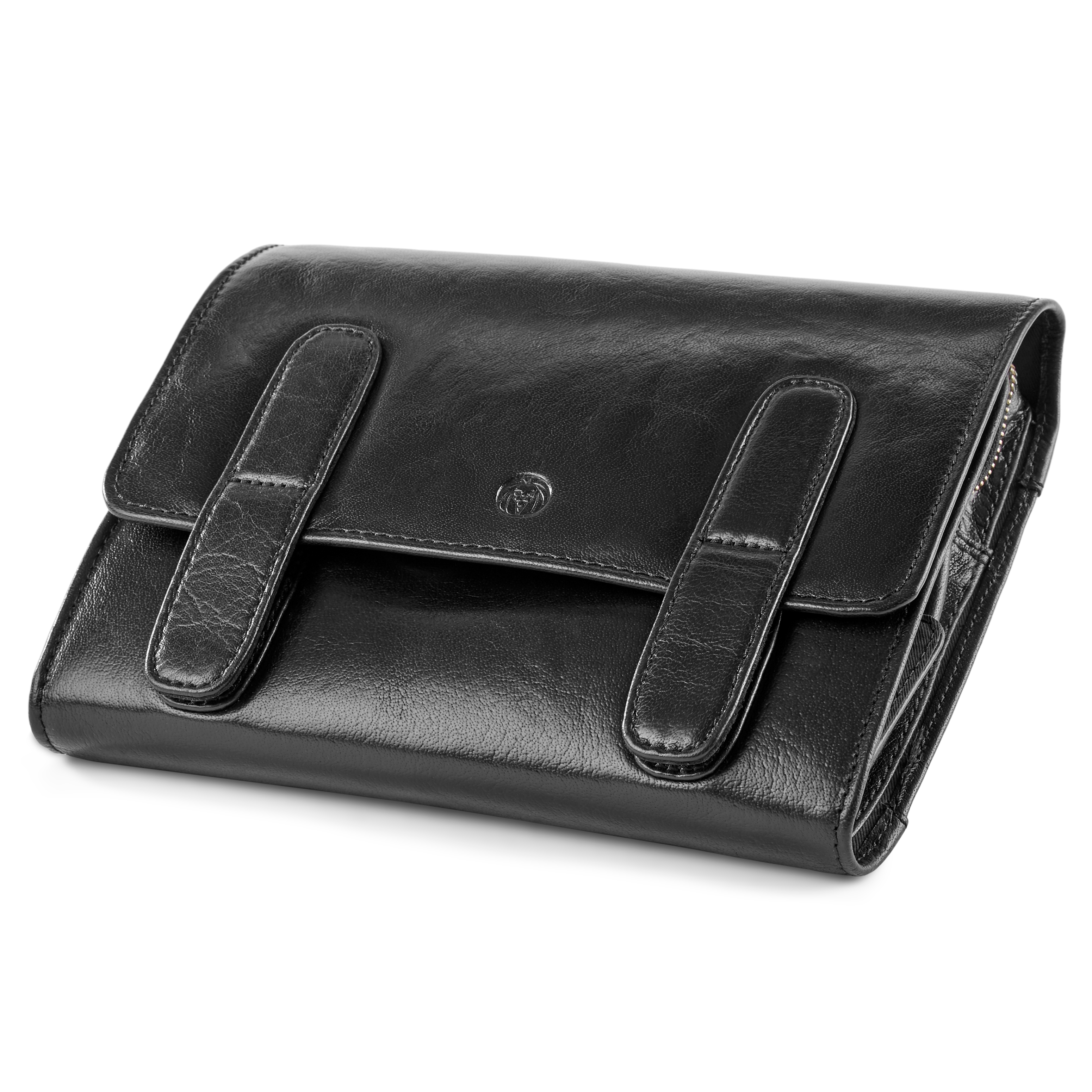 California Black Hanging Toiletry Kit Leather Bag - 5