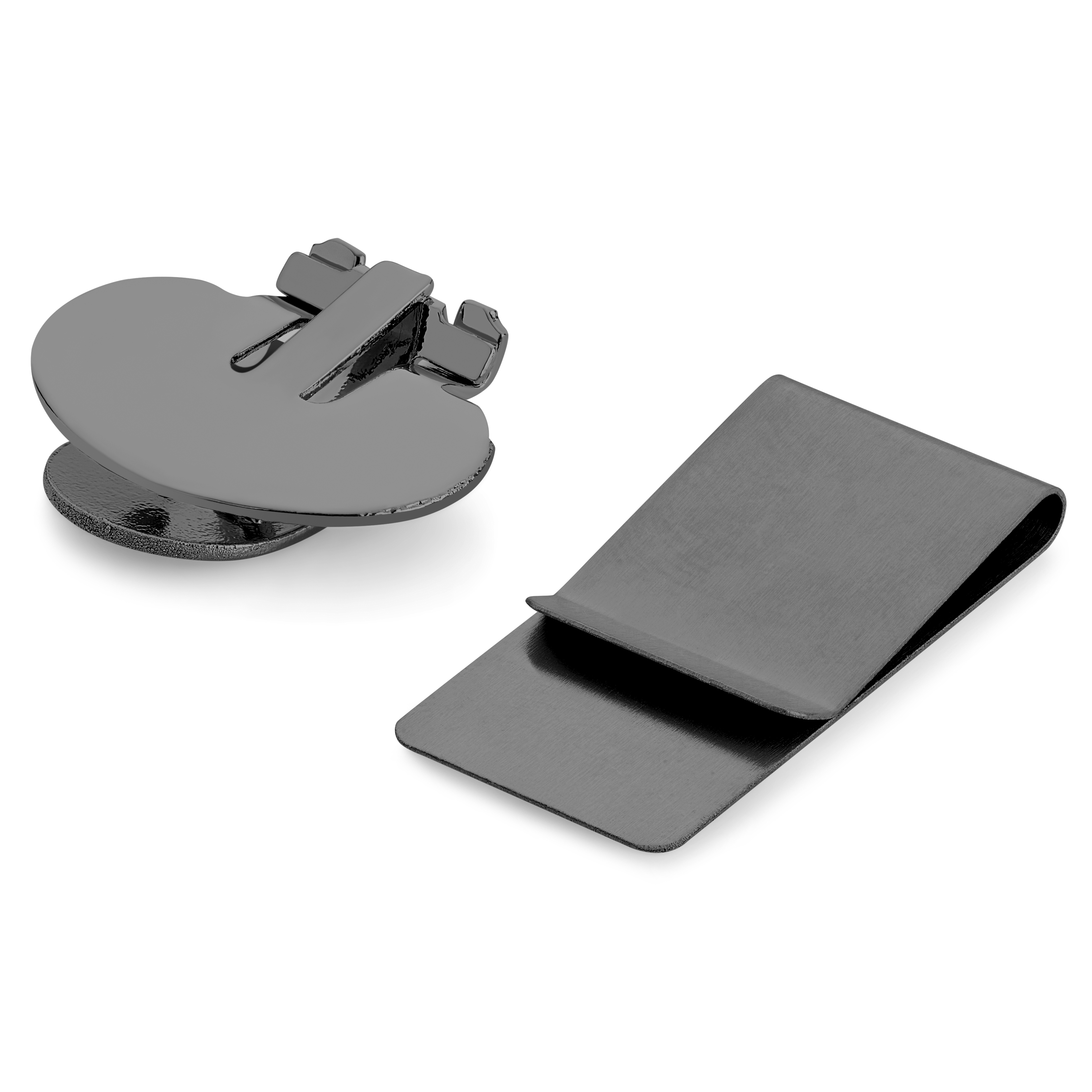 Gunmetal sort usynlig magnetisk slipsklips - 2