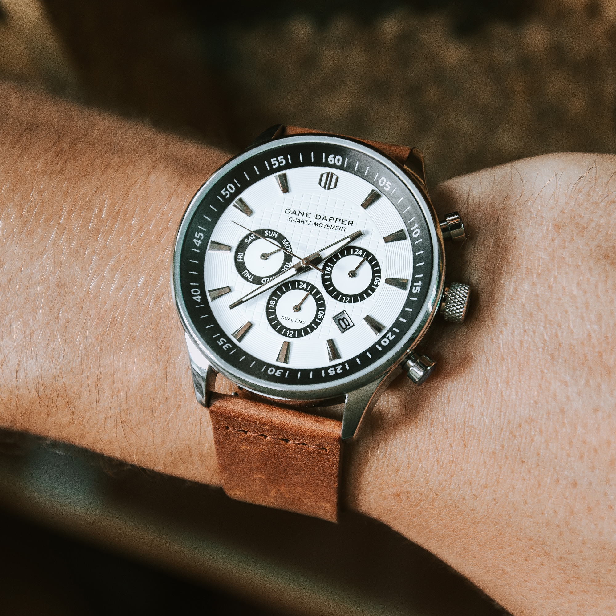 Brown & Silver Troika Watch - 5