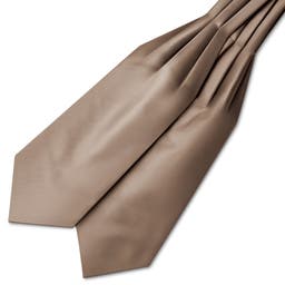 Saténový kravatový šál v bledohnedej farbe