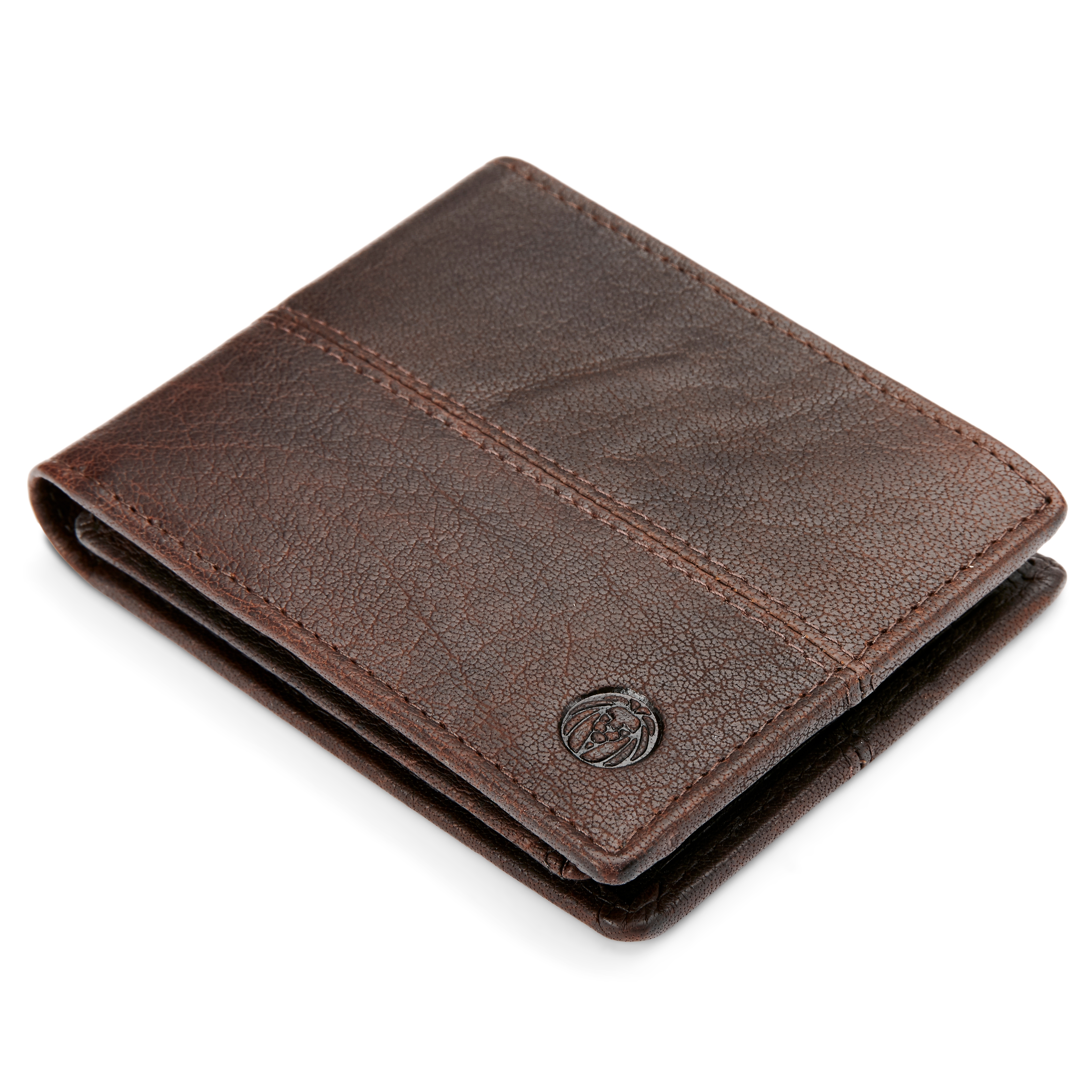 Portefeuille en cuir marron cousu Montréal - 6