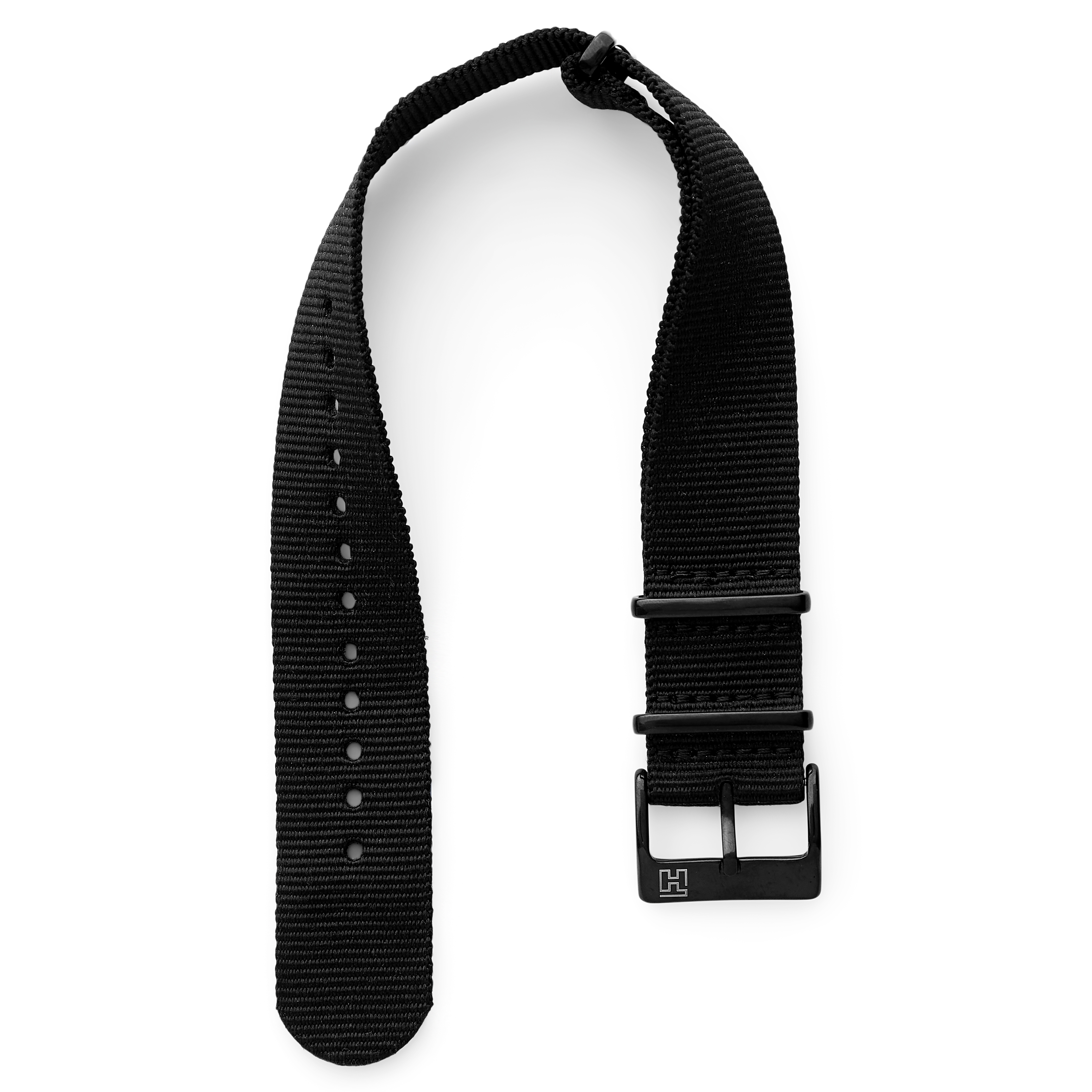 20 mm czarny dwuwarstwowy nylonowy pasek do zegarka