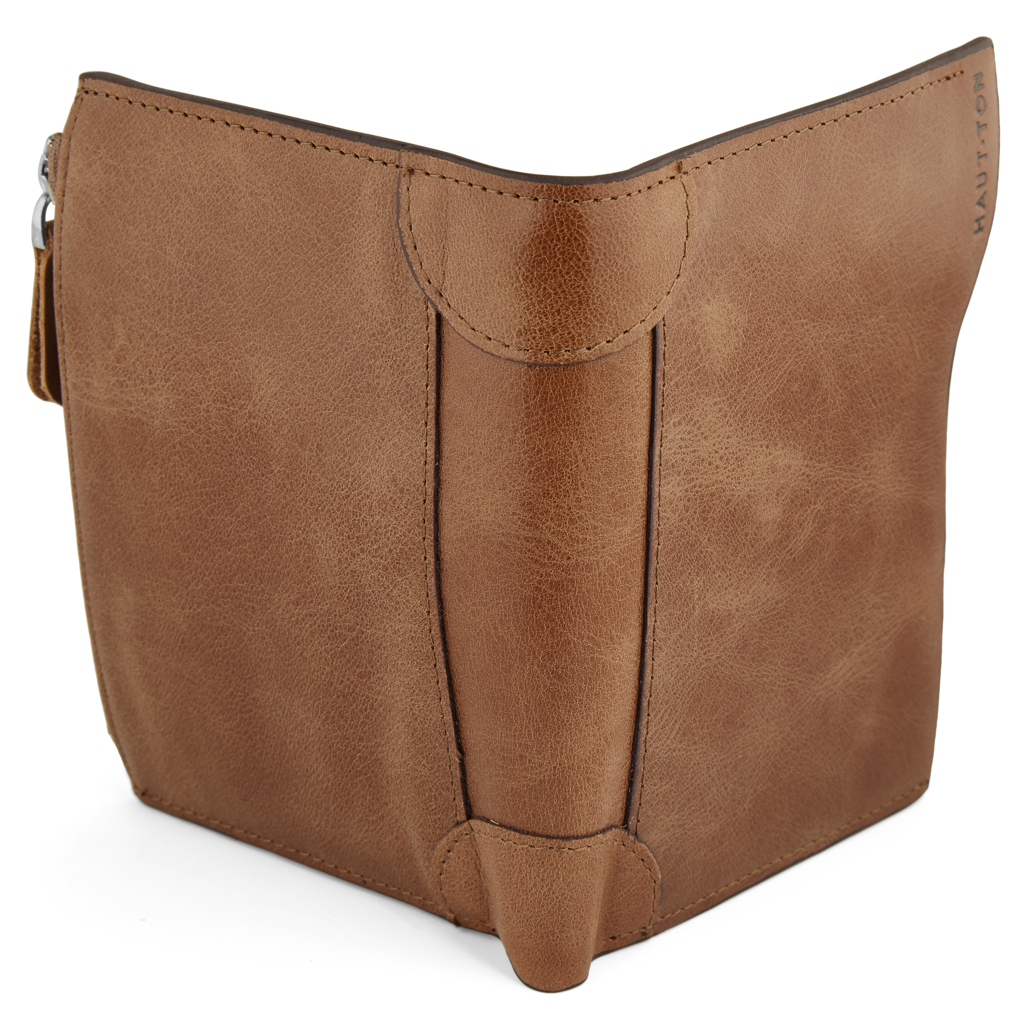 Cartera japonesa de cuero marrón claro - 4