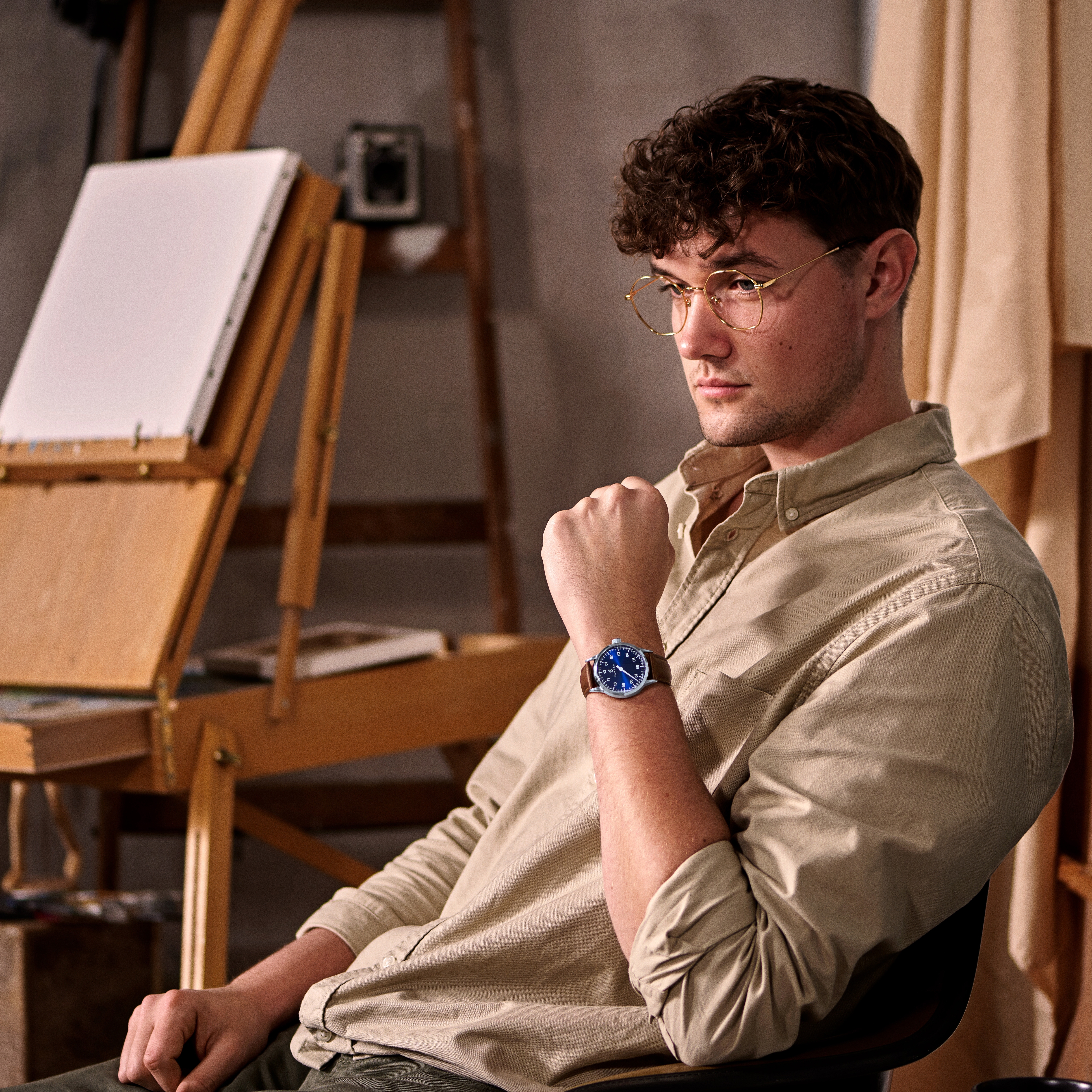 Paz | Blåt Rustfri Stål Enkelt Viser Formelt Ur - 5