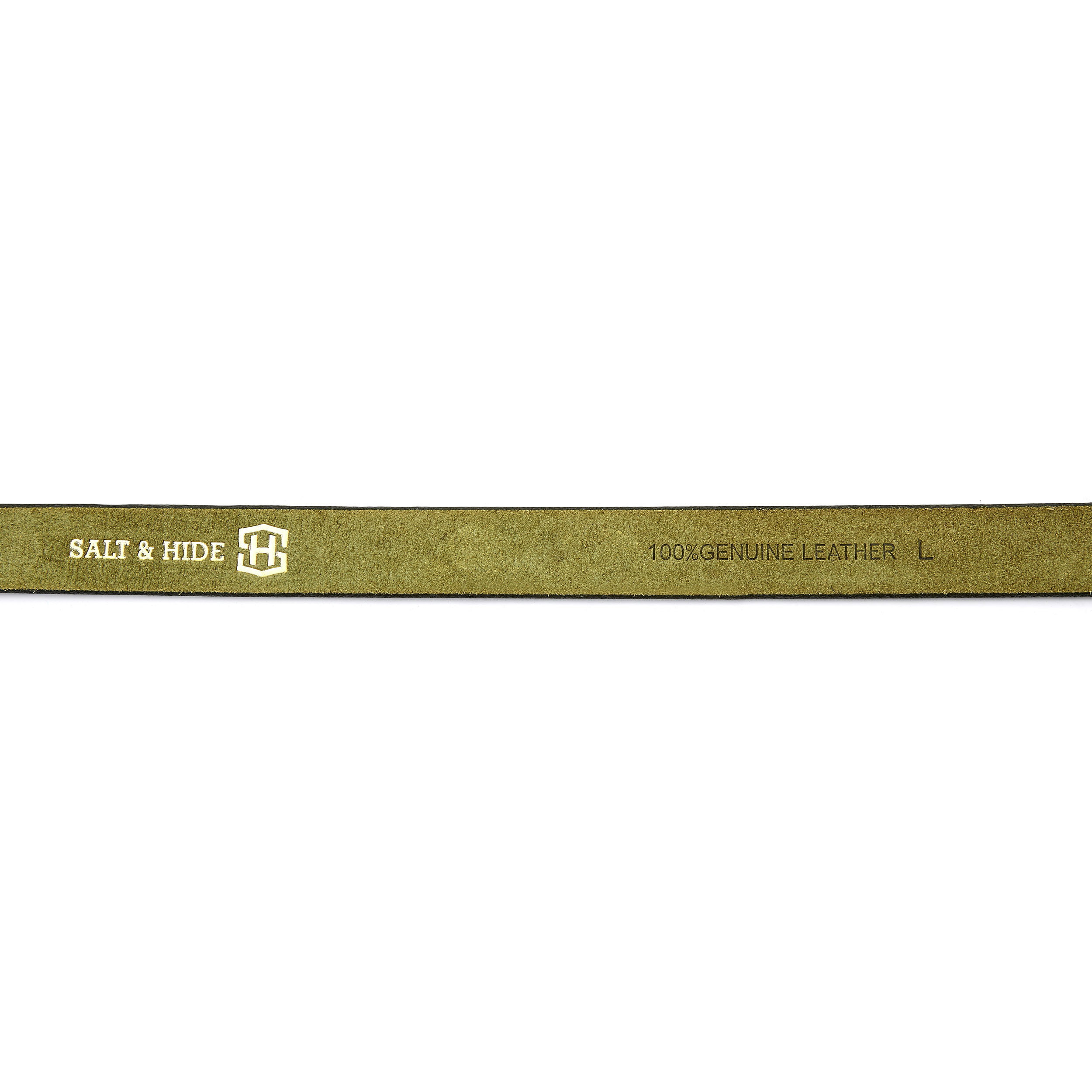 Kapea oliivinvihreä nahkavyö - 3