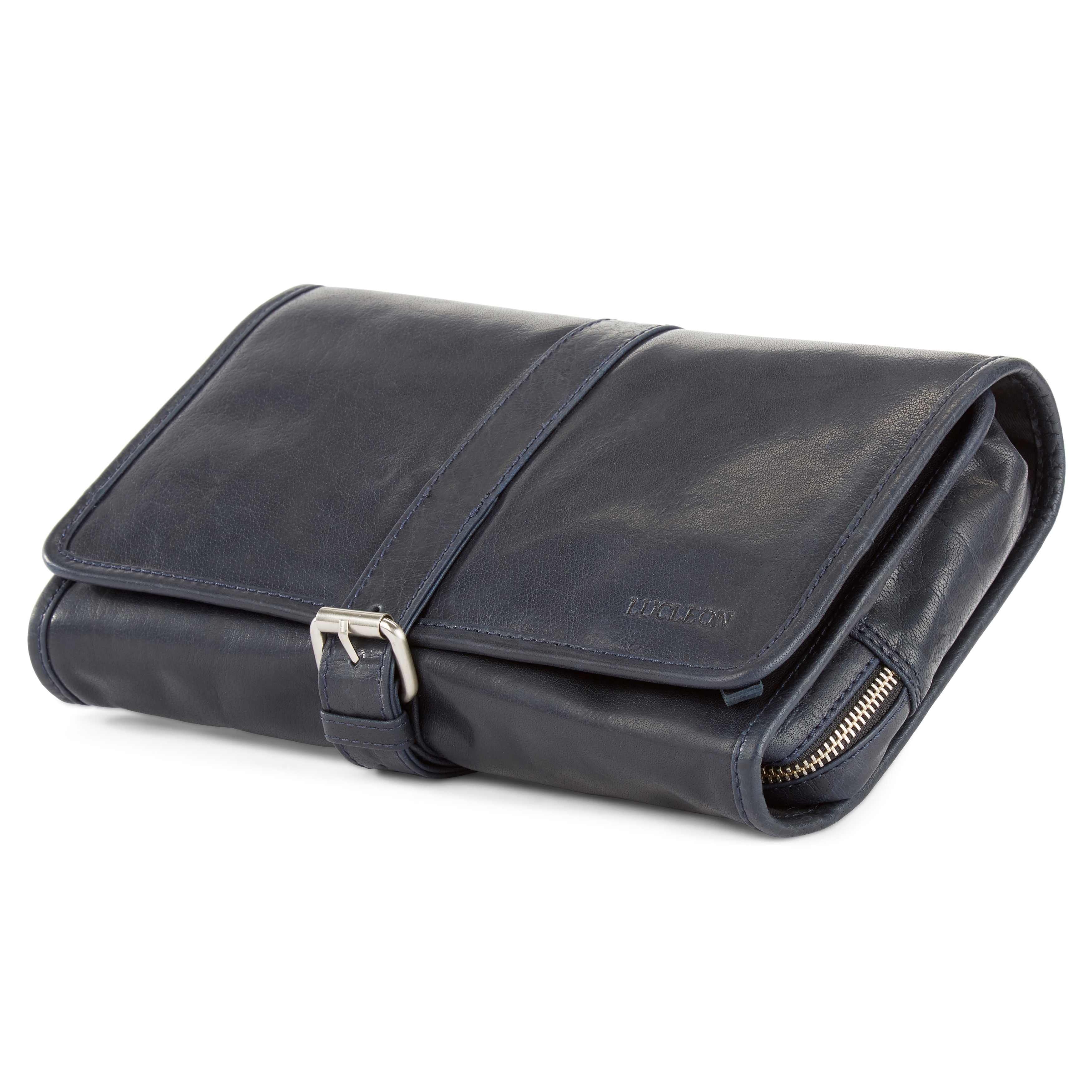 Montreal Utbrettbar Marineblå Toalettmappe av Skinn - 5