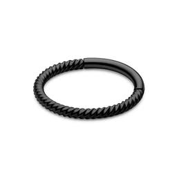 Piercing aro estilo cable de acero quirúrgico negro de 8 mm 