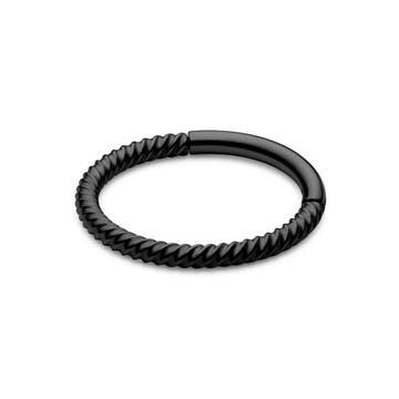 8 mm Zwarte Gedraaide Piercing Ring van Chirurgisch Staal