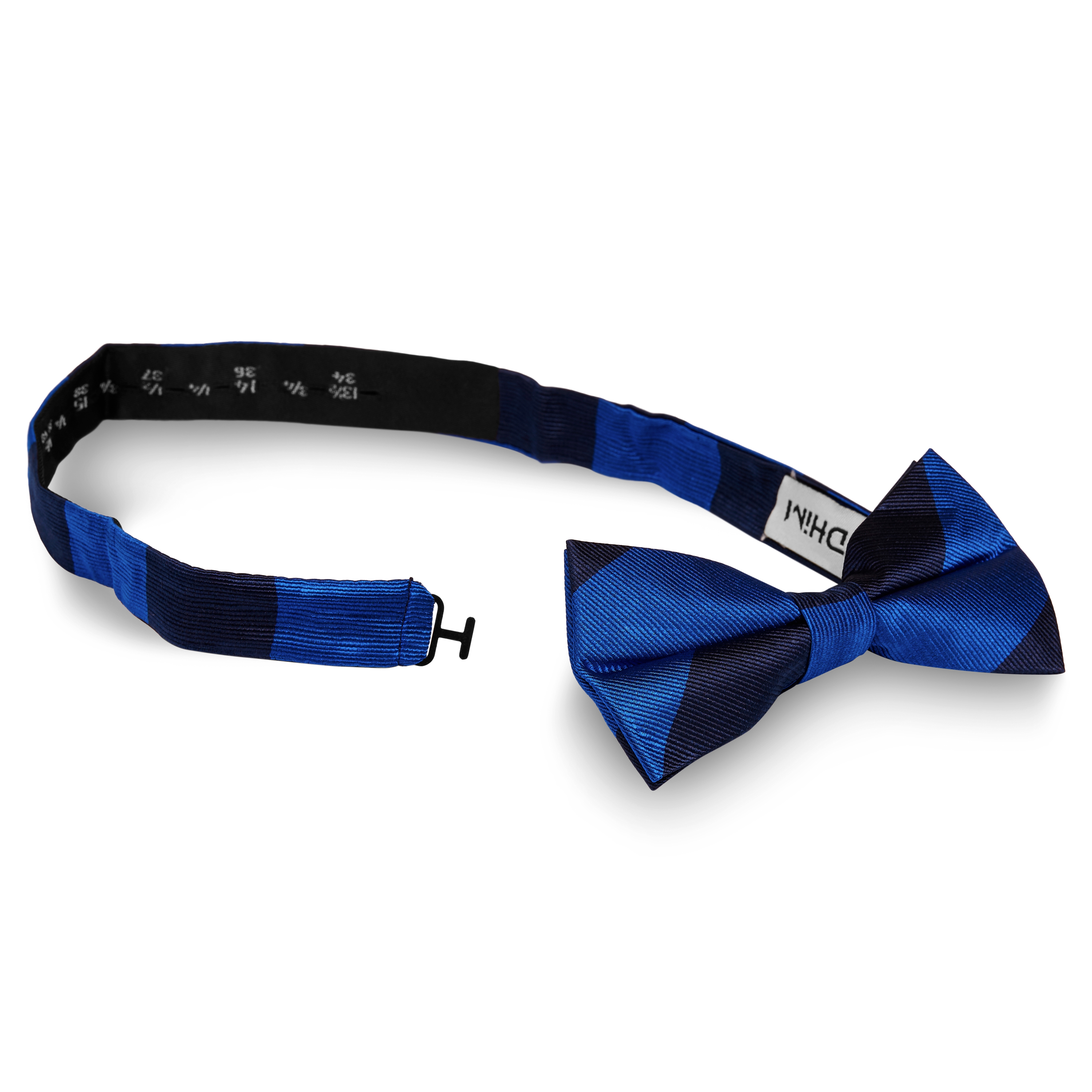 Kuninkaallisen sininen ja laivastonsininen raidallinen silkkirusetti - 2