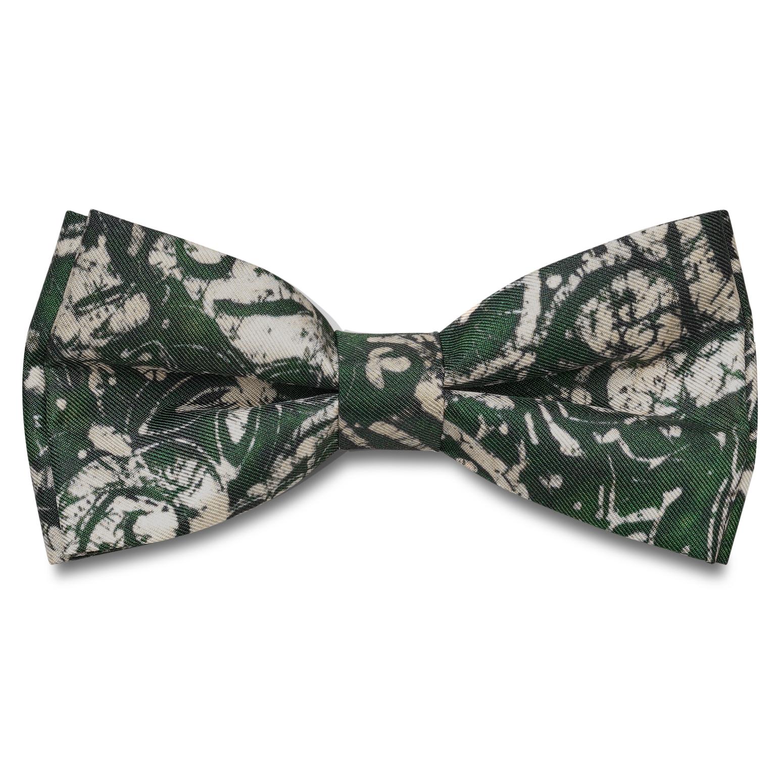 Virtuo | Papion pre-legat din mătase cu model paisley verde închis Virtuo | Papion pre-legat din mătase cu model paisley verde închis