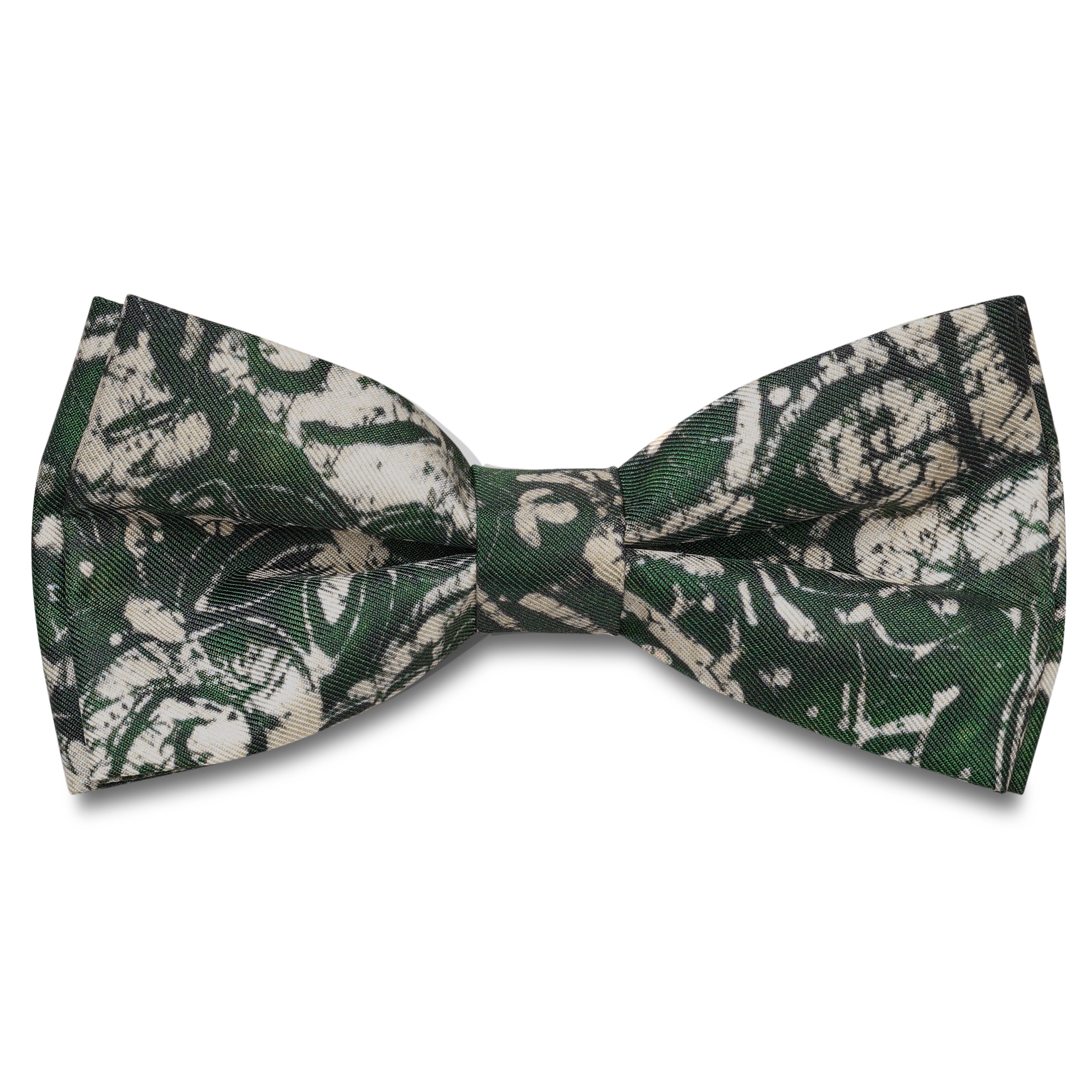 Virtuo | Dark Green Paisley Silk Pre-tied Bow Tie Virtuo | Dark Green Paisley Silk Pre-tied Bow Tie
