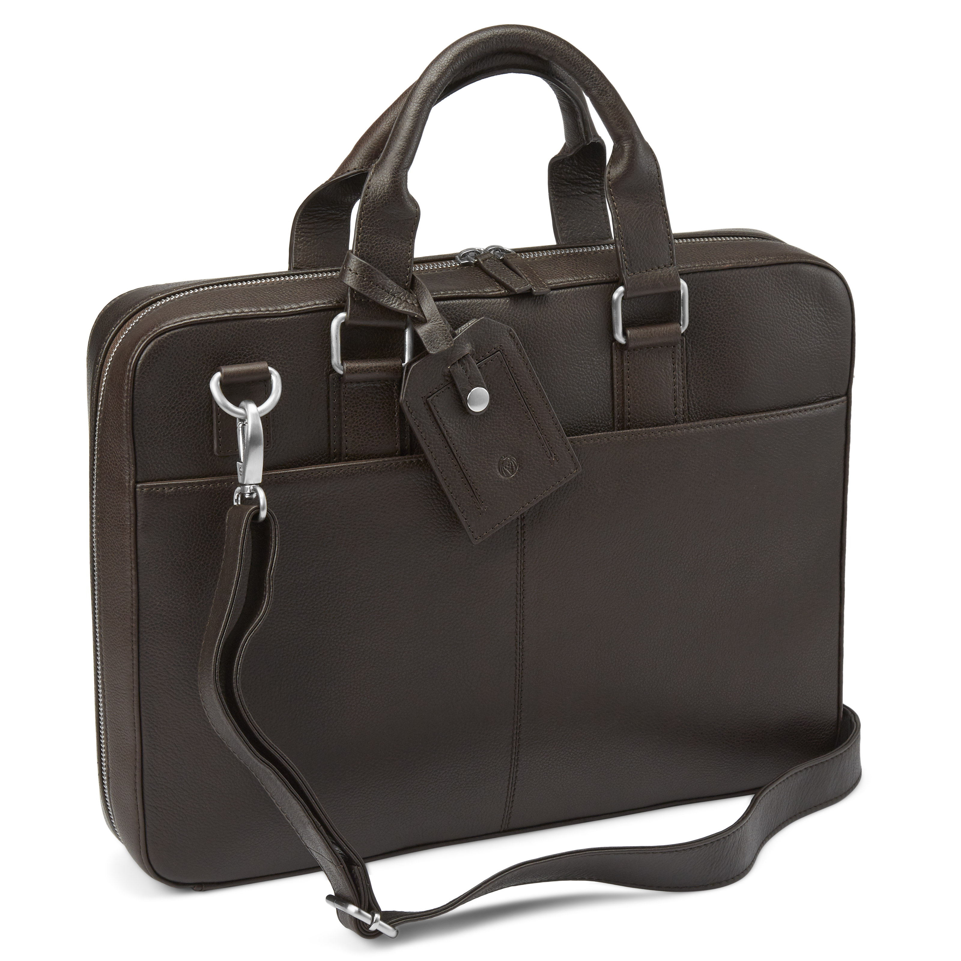 Scott Dunkelbraune Leder Laptop Aktentasche - 14