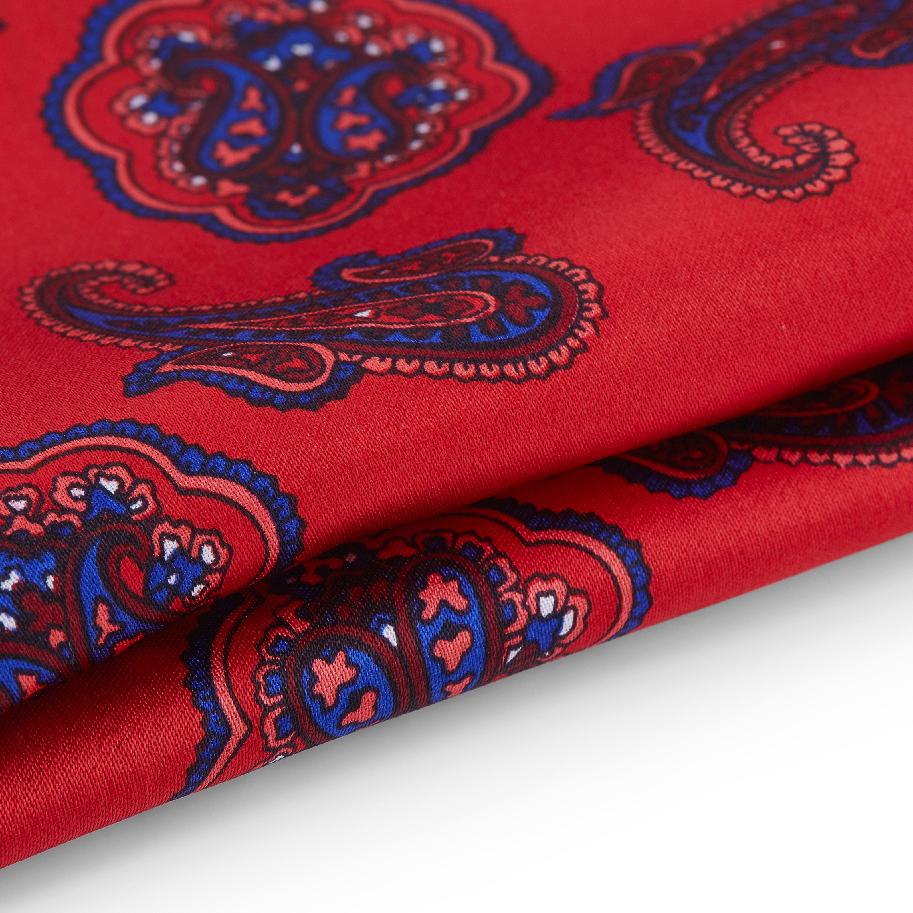 Blue & Red Paisley Pocket Square - 2