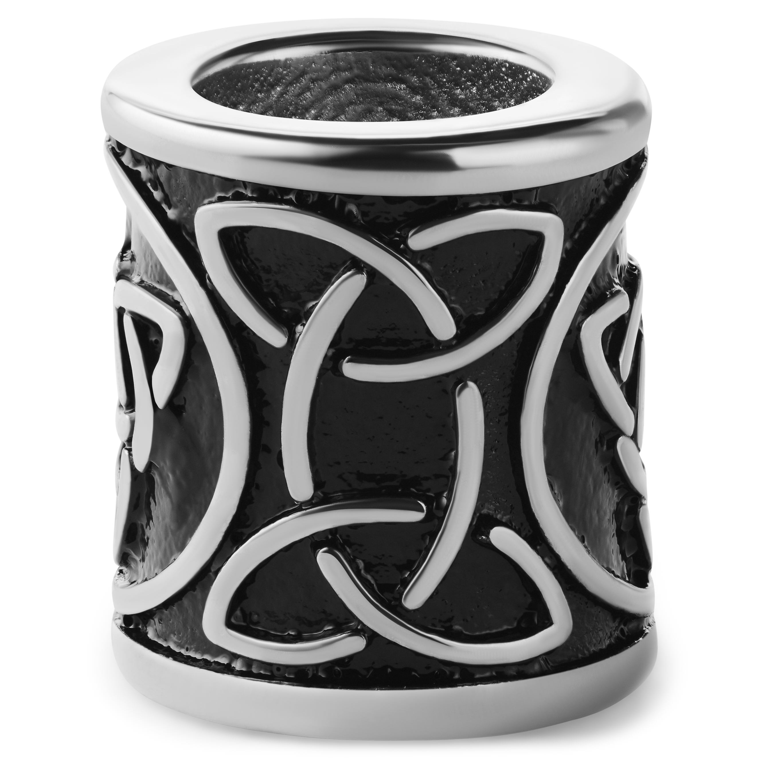 Silverfärgad Skäggring med Keltiskt Knutmönster i Rostfritt Stål - 3