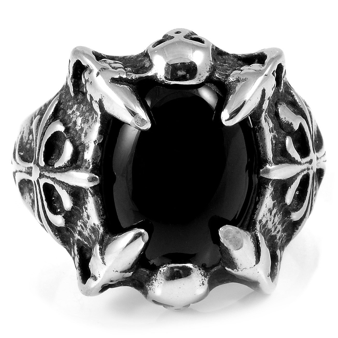 Black Eye Skeleton Key Steel Ring - 3