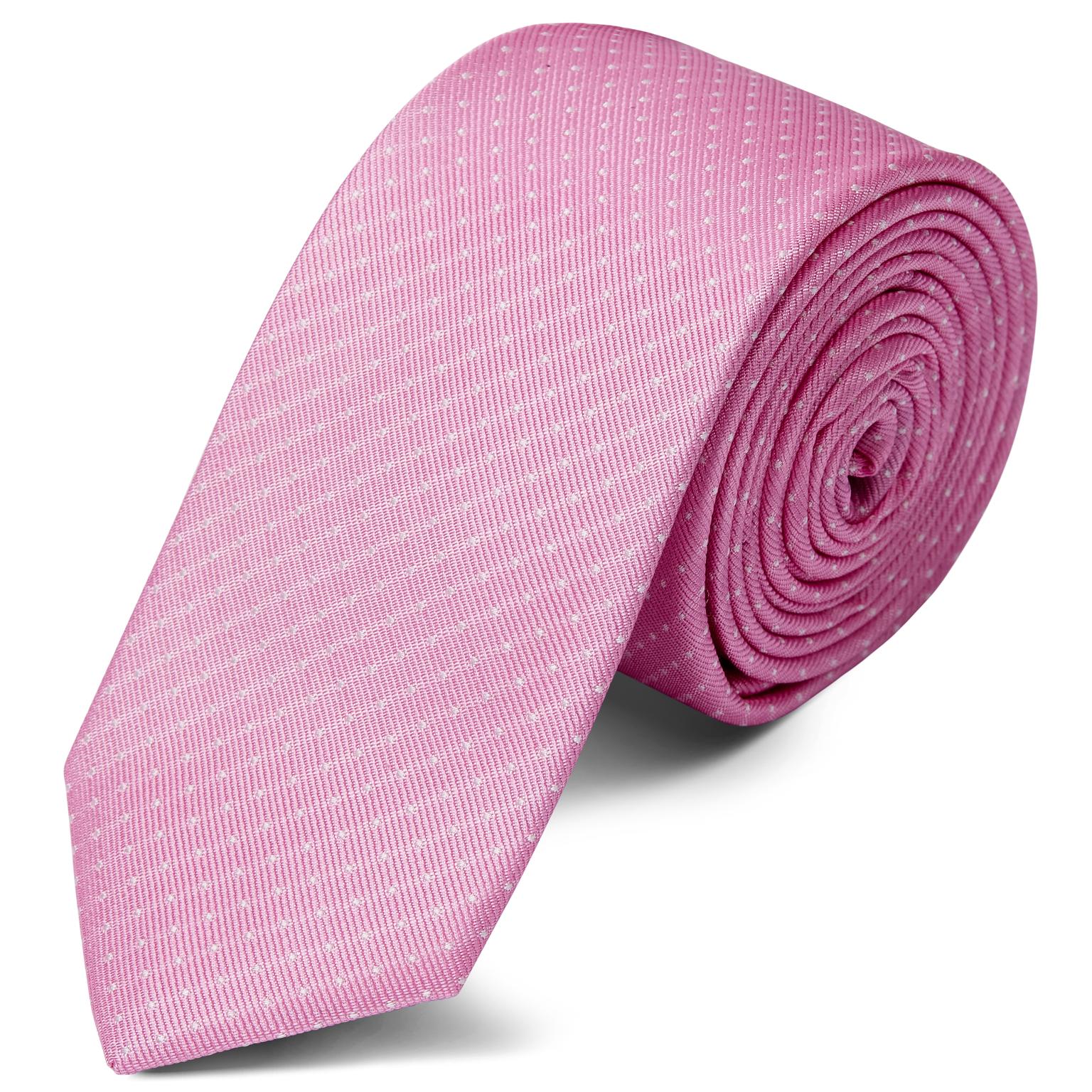 Pink Polka Dot Silk 6cm Tie Pink Polka Dot Silk 6cm Tie