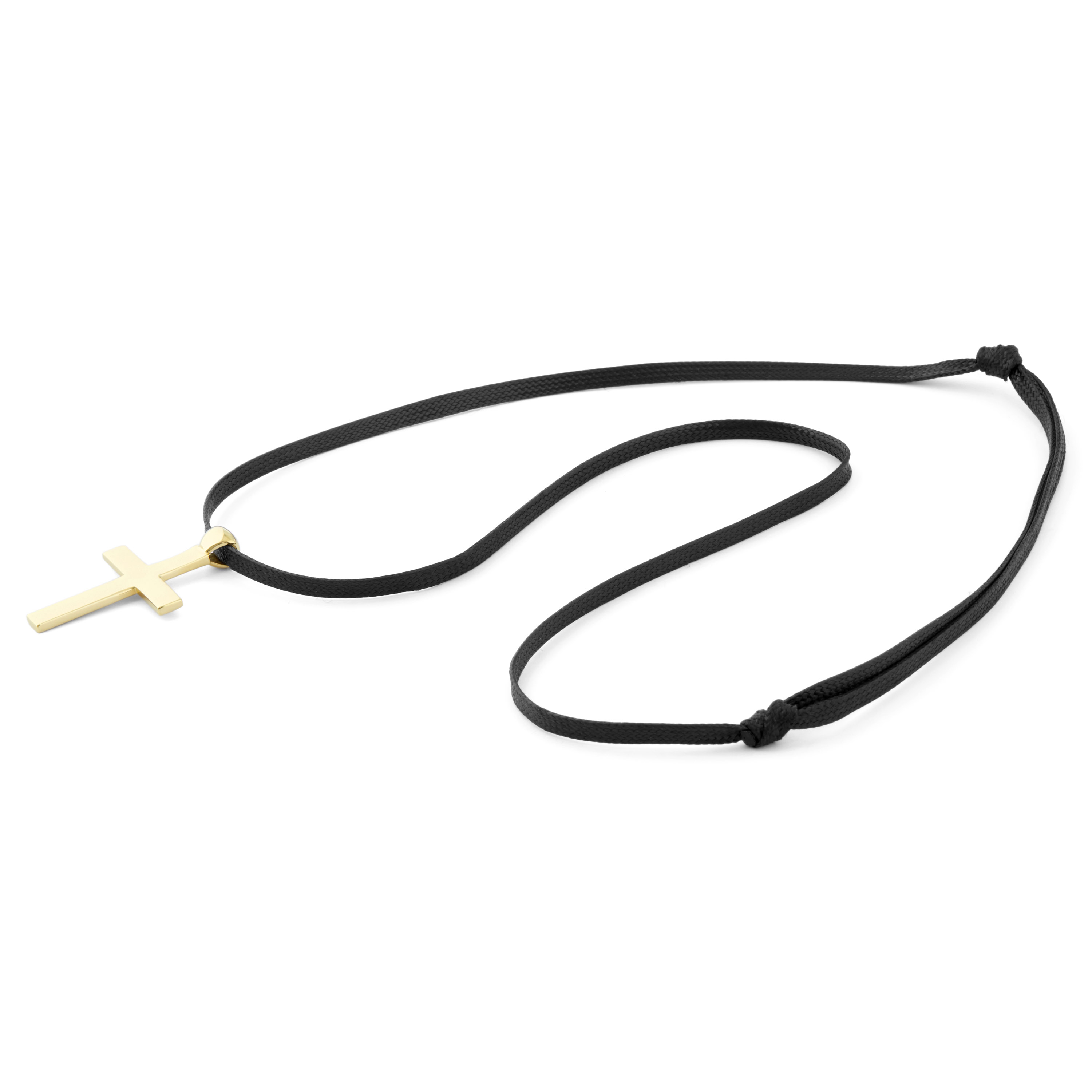 Smalt Korshalsband i 925 Sterlingsilver och Guld - 4