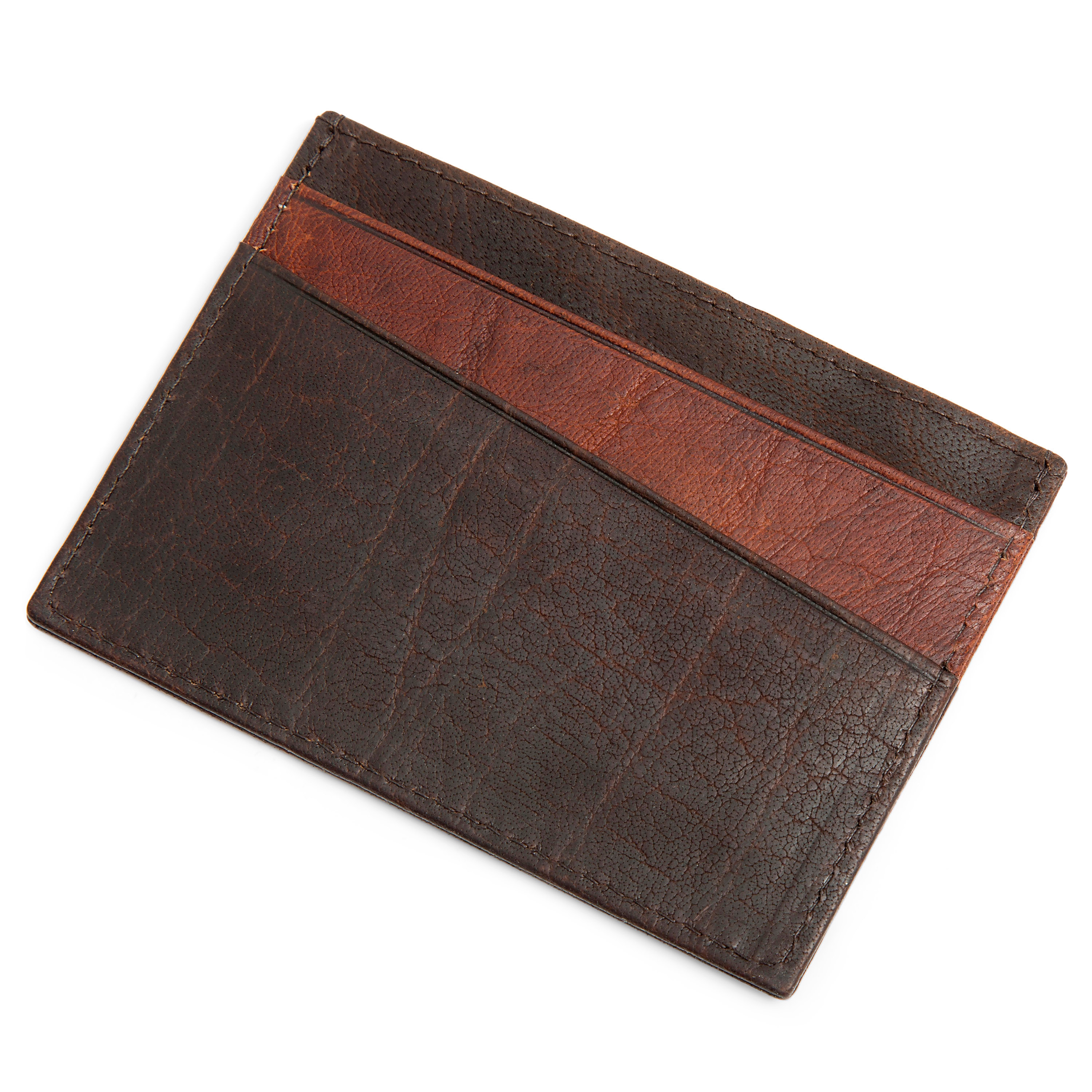 Montreal Mini Brown & Tan RFID Leather Card Holder - 4