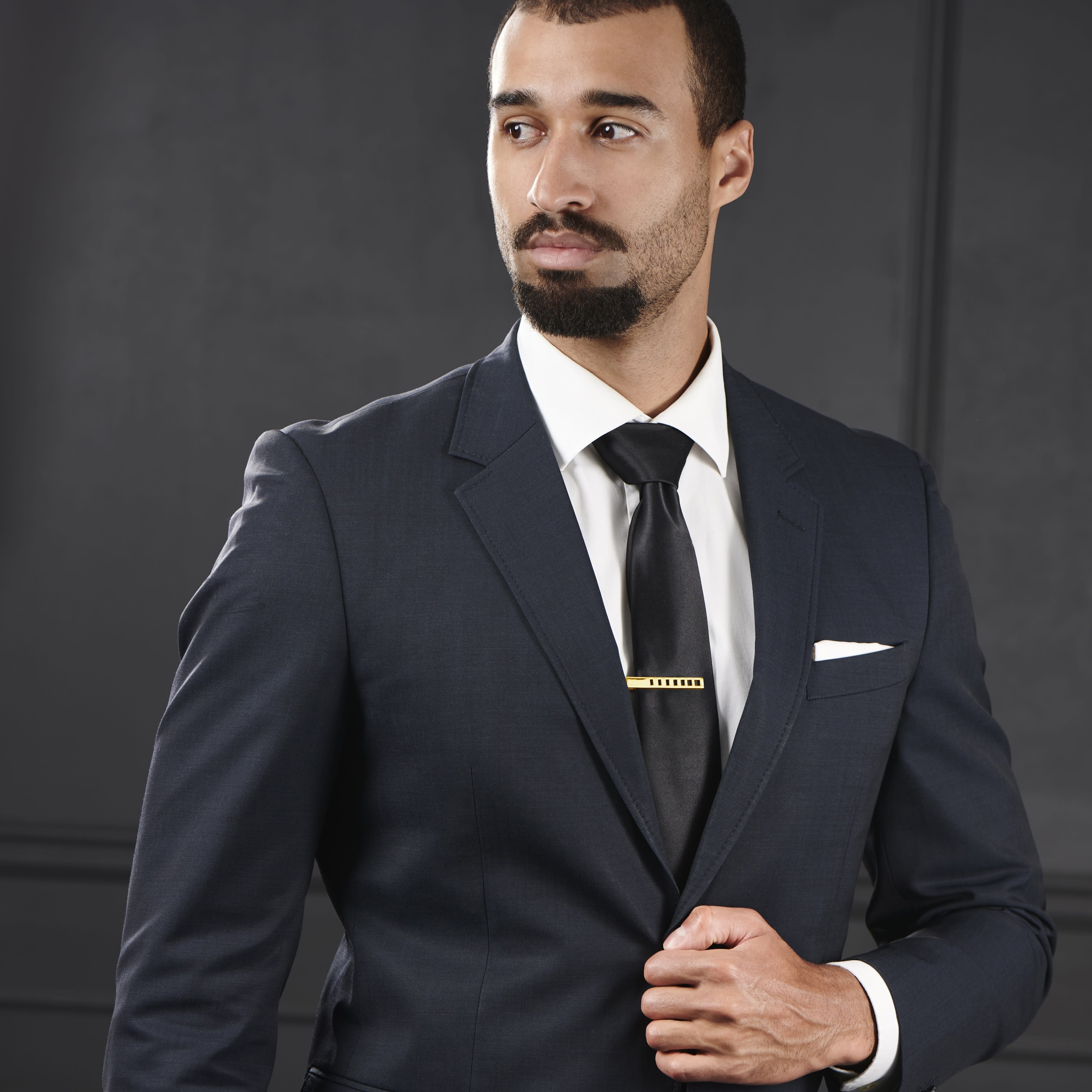 Gold 925s Graduated Notch Tie Clip - 5