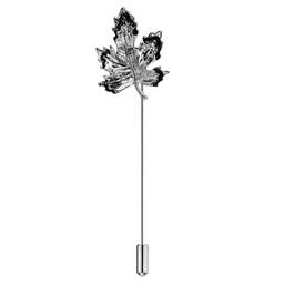Silver-Tone Maple Leaf Lapel Pin